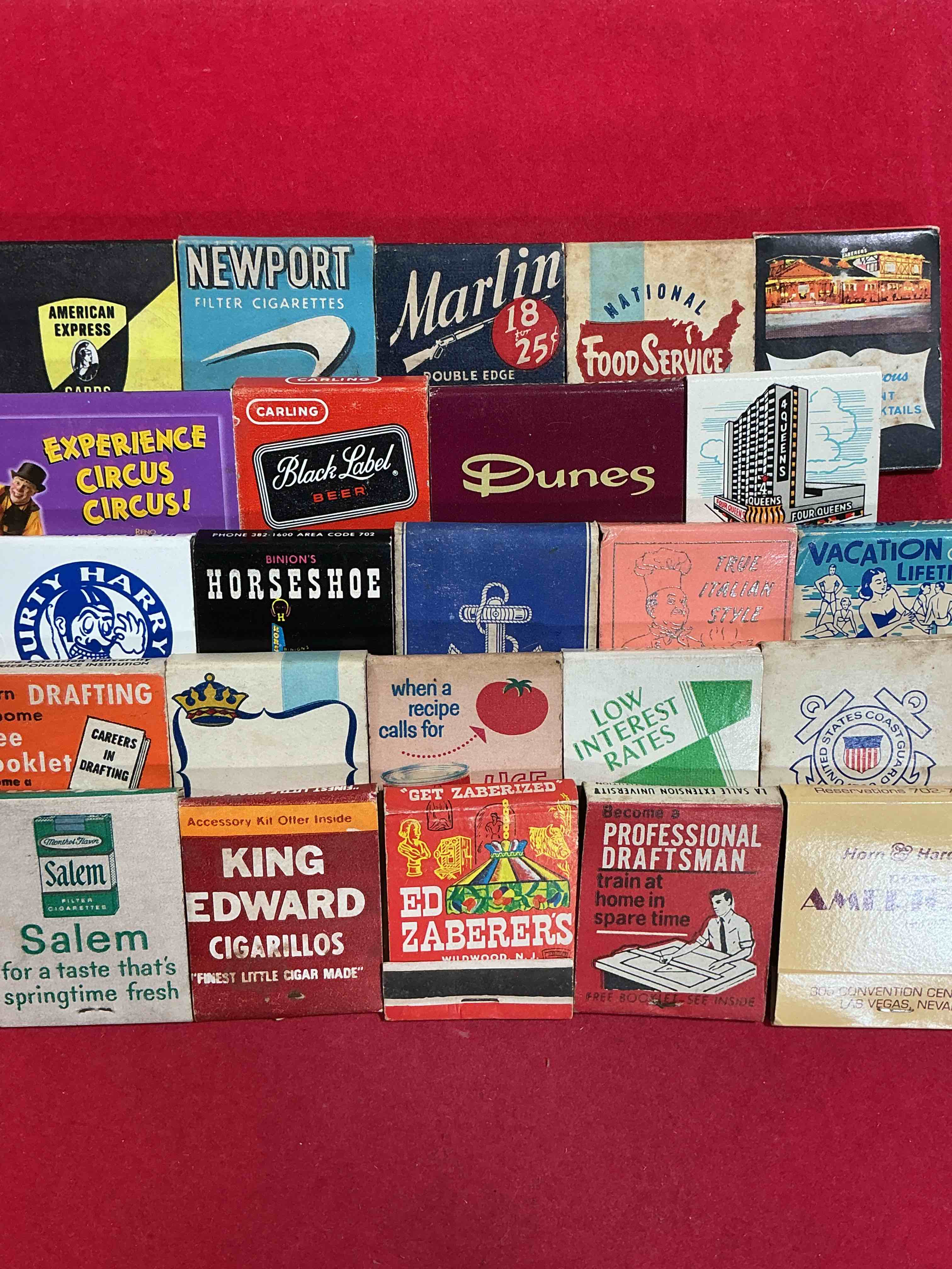 Condition photo showing Good Condition for vintage matchbooks! a crazy hard to collect collection of matchbooks from all over, many from places that no longer exist! collection spans decades & decades! most books are complete with all matches! one of a kind collection! all original & impossible to find anywhere else!