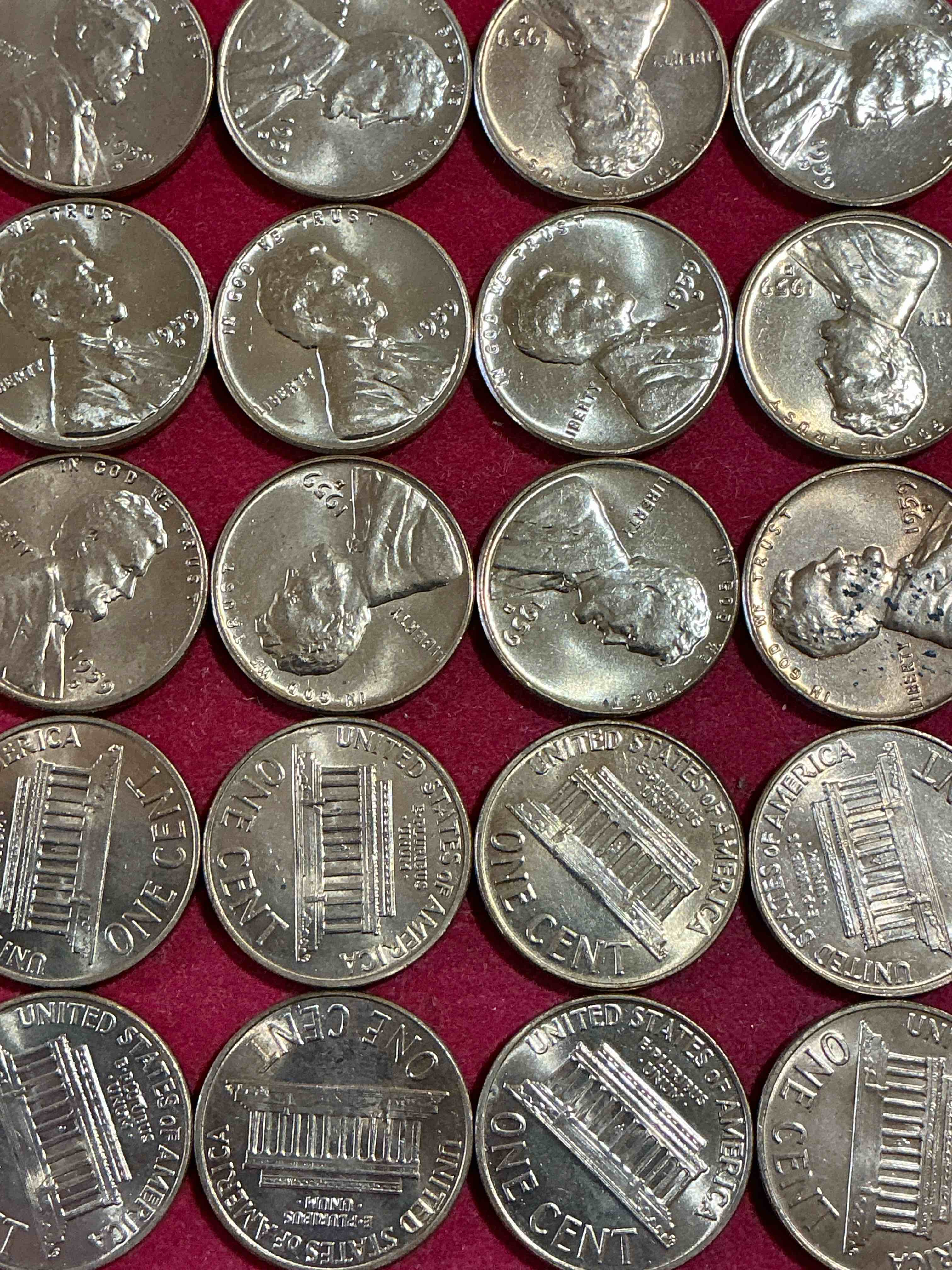 Condition photo showing New/Like New for 1959 brilliant uncirculated pennies! 1959 was the last year of an epic chapter of american history! own pieces of the 1950’s with these brilliant uncirculated pennies! many from the original treasury bank rolls not having seen daylight since 1959, wow!