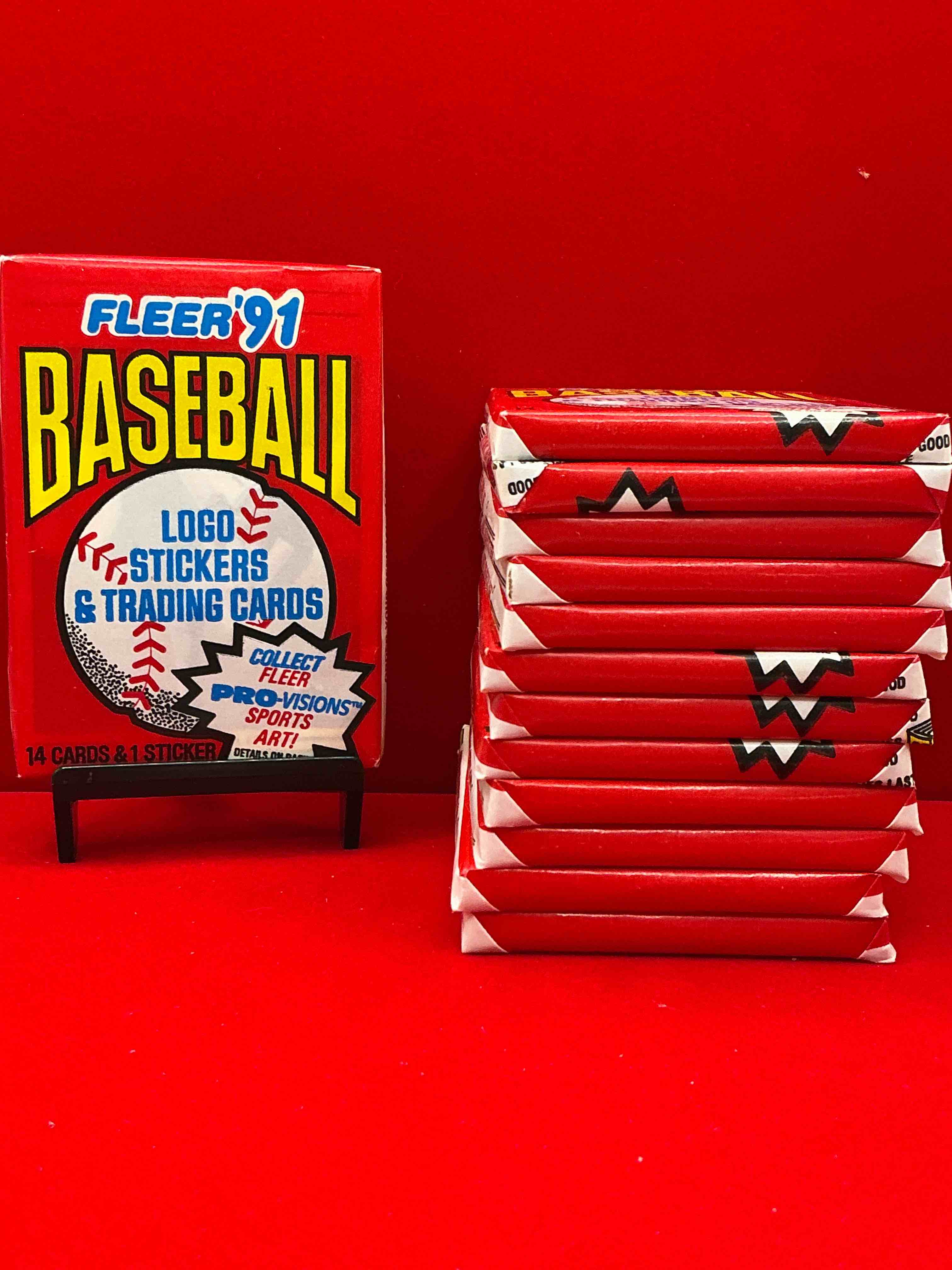 1991 fleer baseball unopened pack, direct from original sealed retail case! search for griffey jr. & barry bonds "generation stars" combo card #710 (psa 10 value $200), nolan ryan, don mattingly & so much more!