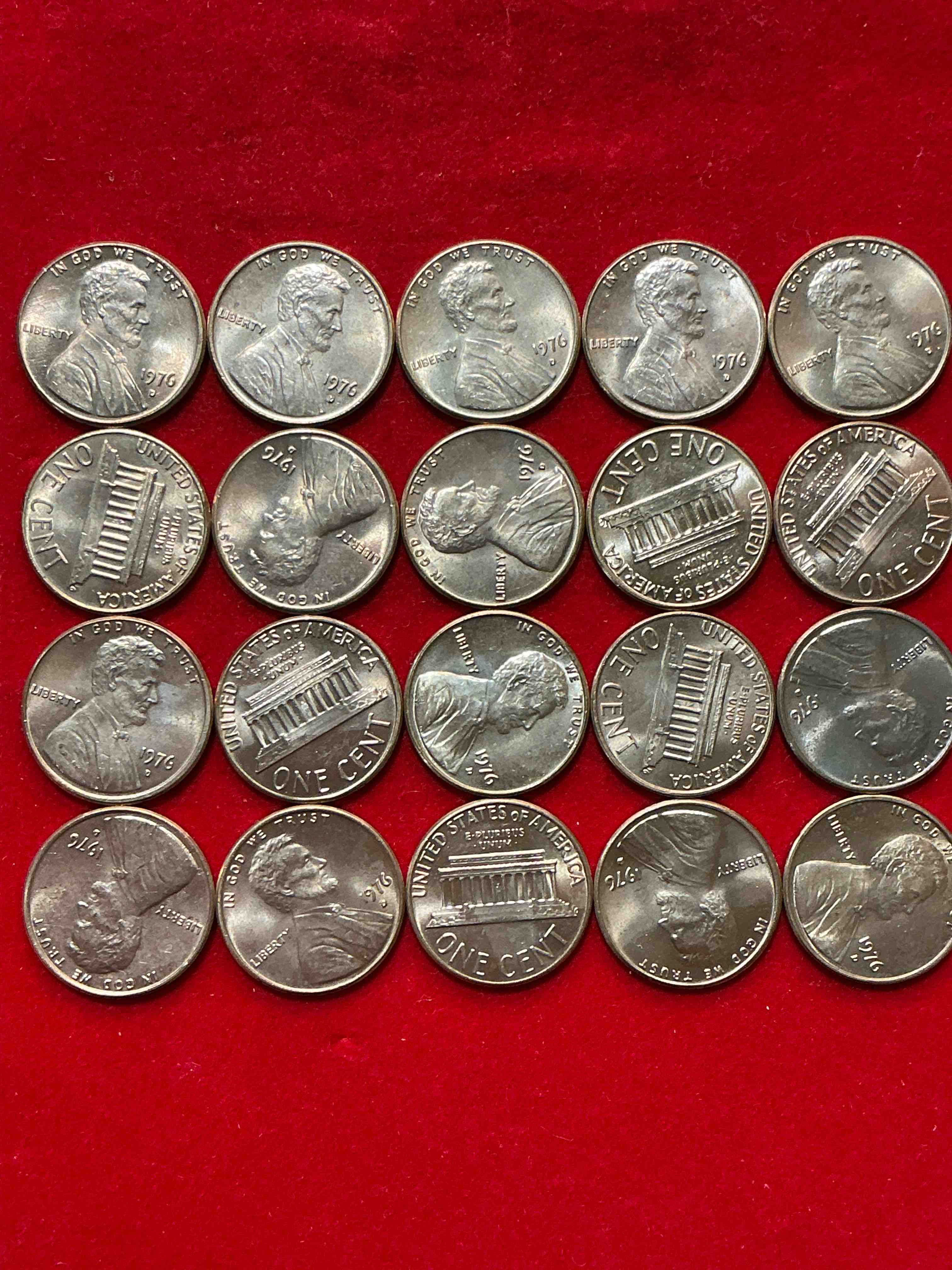Condition photo showing New/Like New for 1976 brilliant uncirculated america 200 year anniversary pennies!  celebrate america’s bicentennial with the unc brilliant 1976 pennies, direct from the original bank rolls!  these pennies have not seen the light of day since 1976, wow!  serious collector items! 