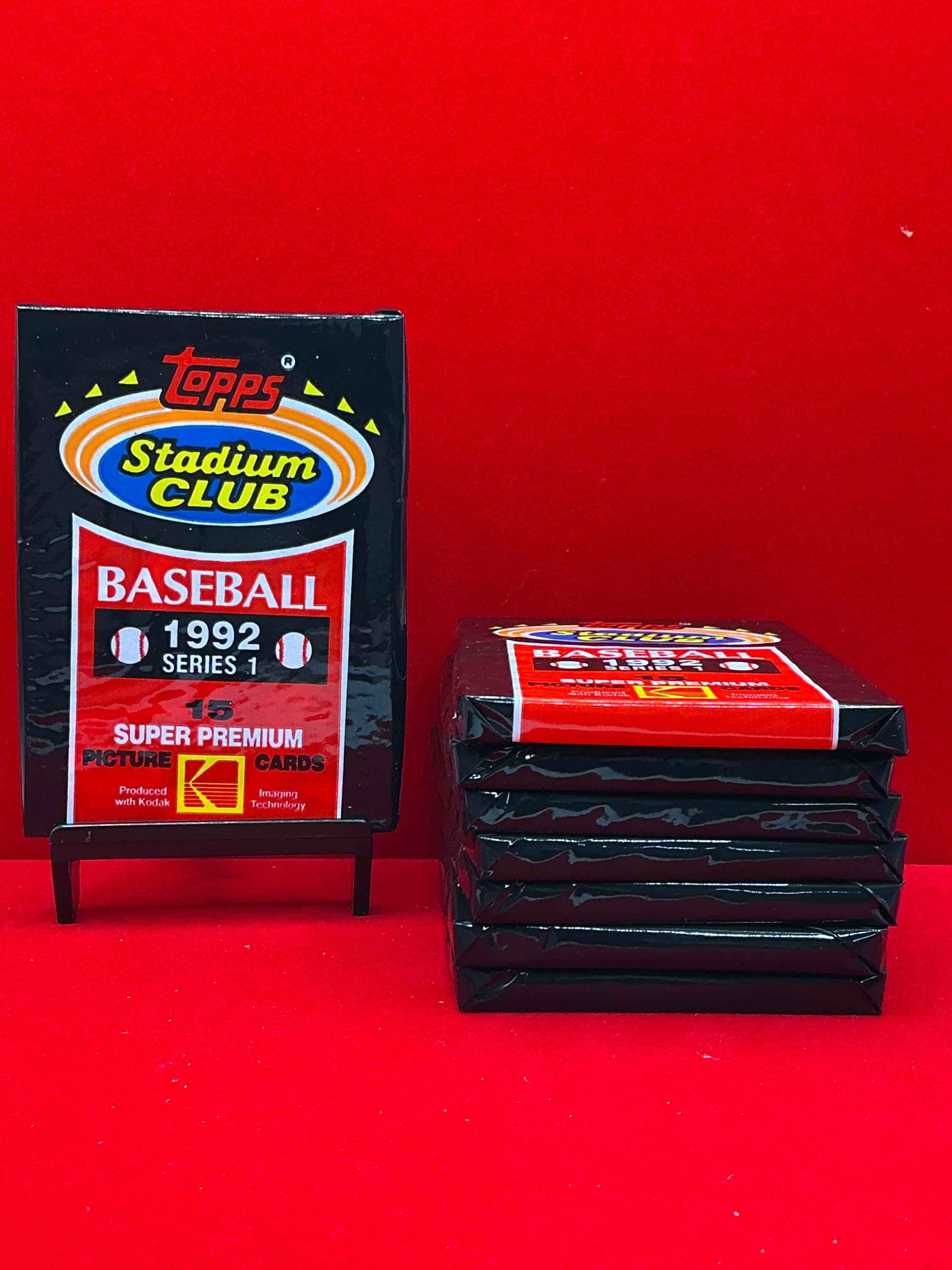 ken griffey jr!? frank thomas!? baseball insanity! 1992 topps stadium club baseball series i unopened packs, direct from box! 15 premium baseball cards in each pack! search for griffey jr, nolan ryan, frank thomas & so much more!search for 1980's stars & hall of famers!