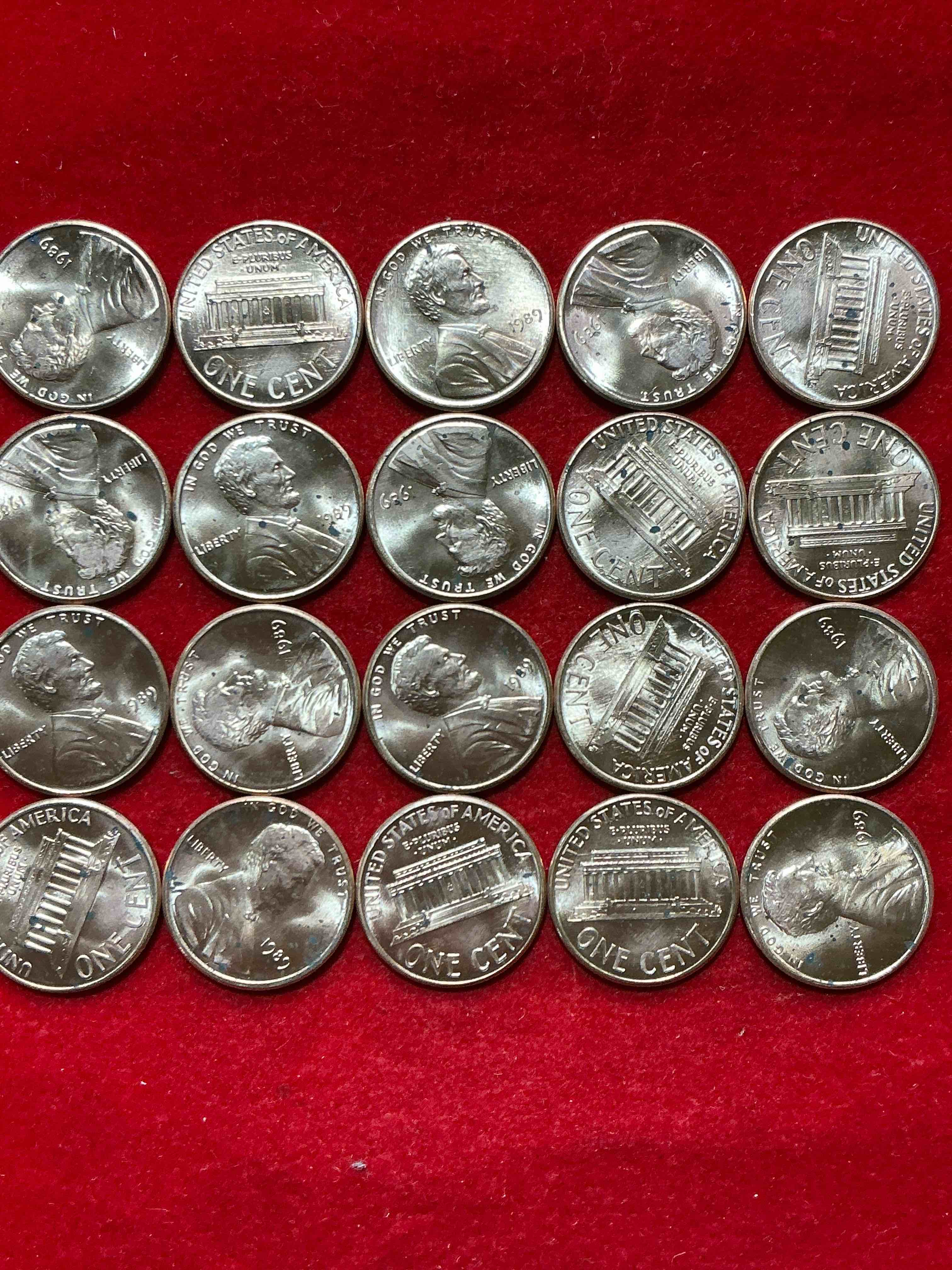 Condition photo showing New/Like New for 1989 brilliant uncirculated world wide web era pennies! 1989 is the year the world wide web was born! own these brilliant unc 1989 pennies, direct from original bank rolls! serious collector items from one of the most consequential years in history!
