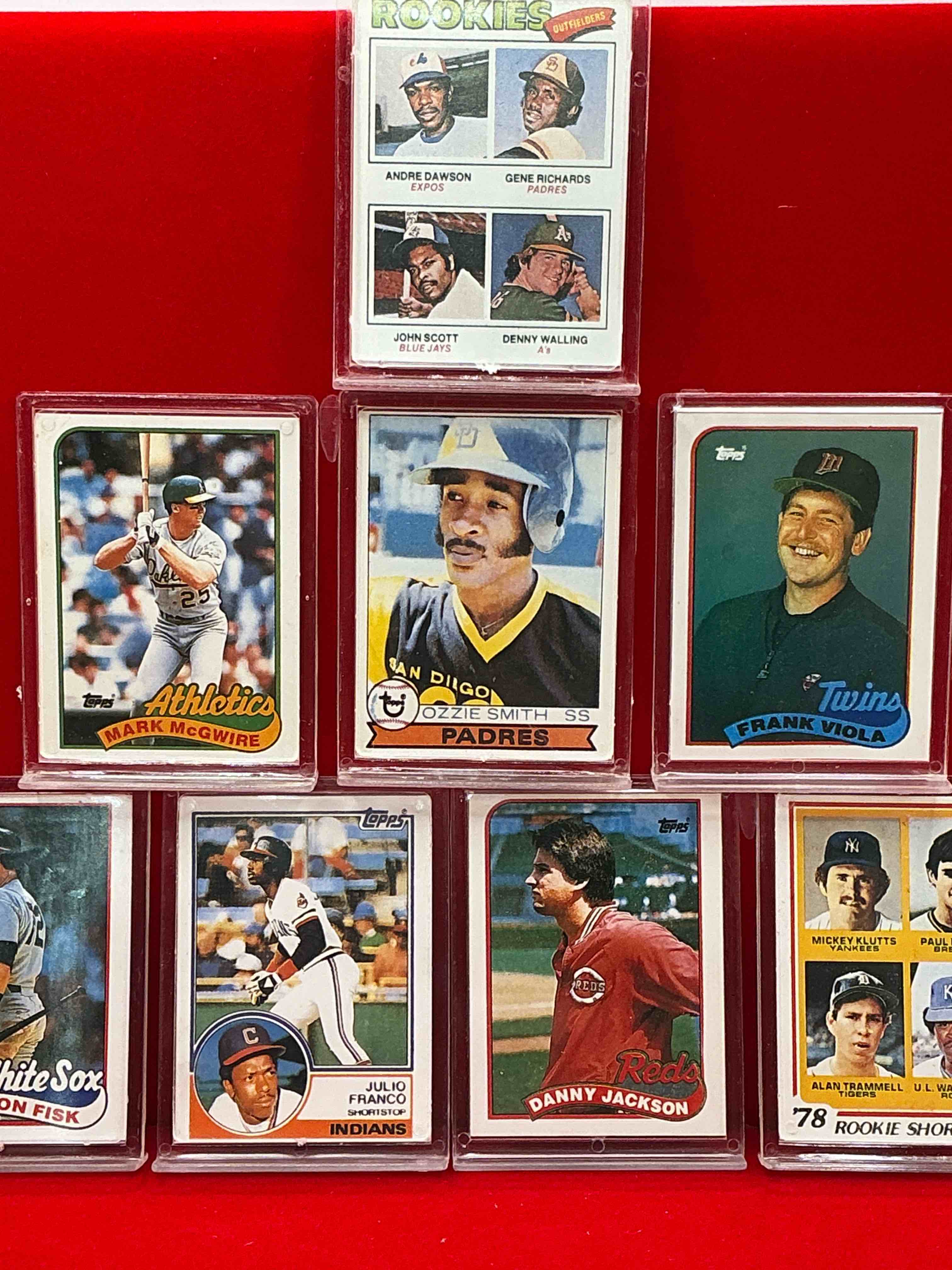 Condition photo showing New/Like New for 1989 cool memorabilia! baseball encased mini cards! carlton fisk, ozzie smith, danny jackson, mark mcgwire & more! the perfect addition to any collection!