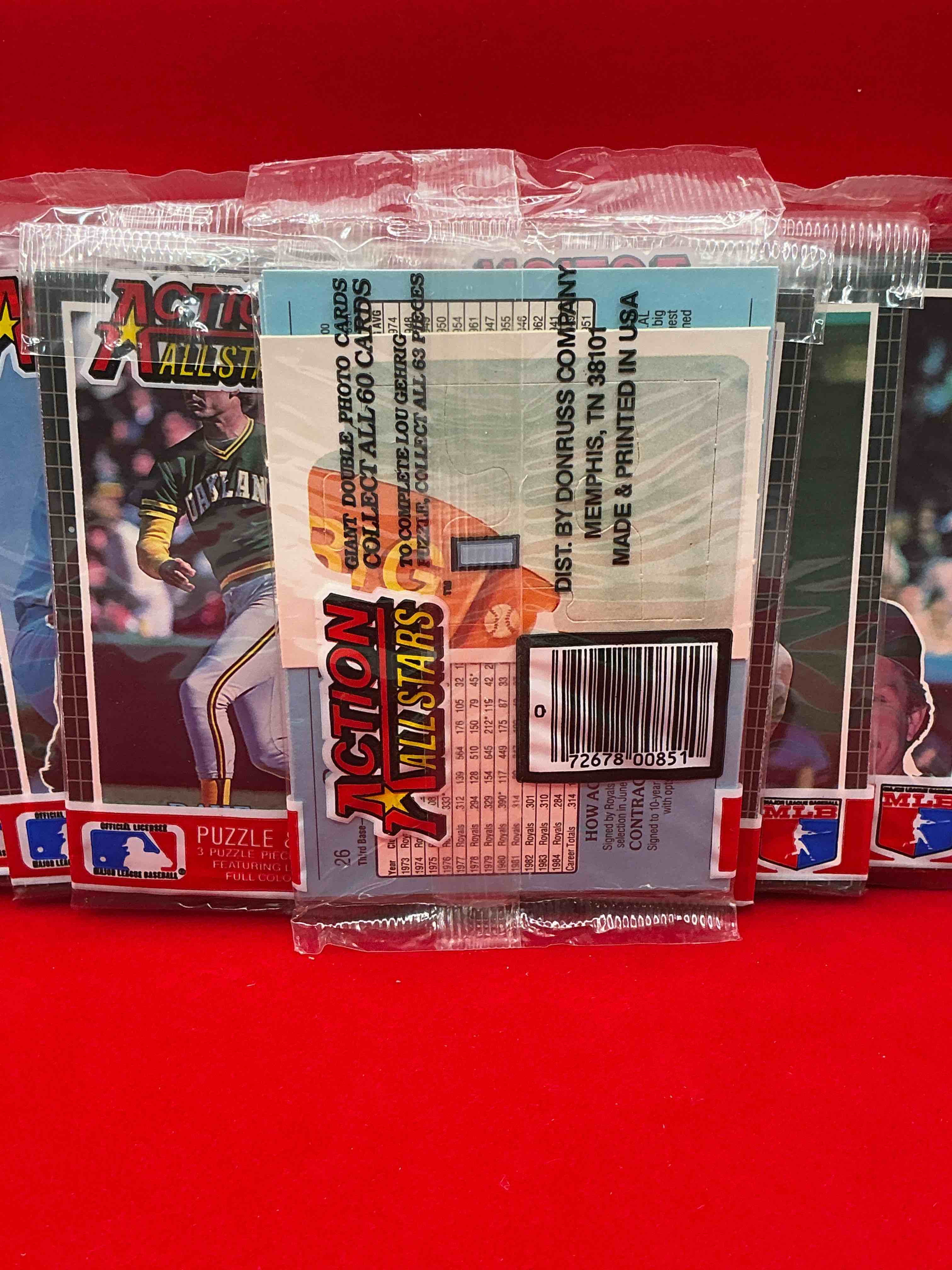 Condition photo showing New/Like New for 1985 donruss action all stars! mid 80’s baseball super sized collector sports cards from 1985! wow! baseball insanity!