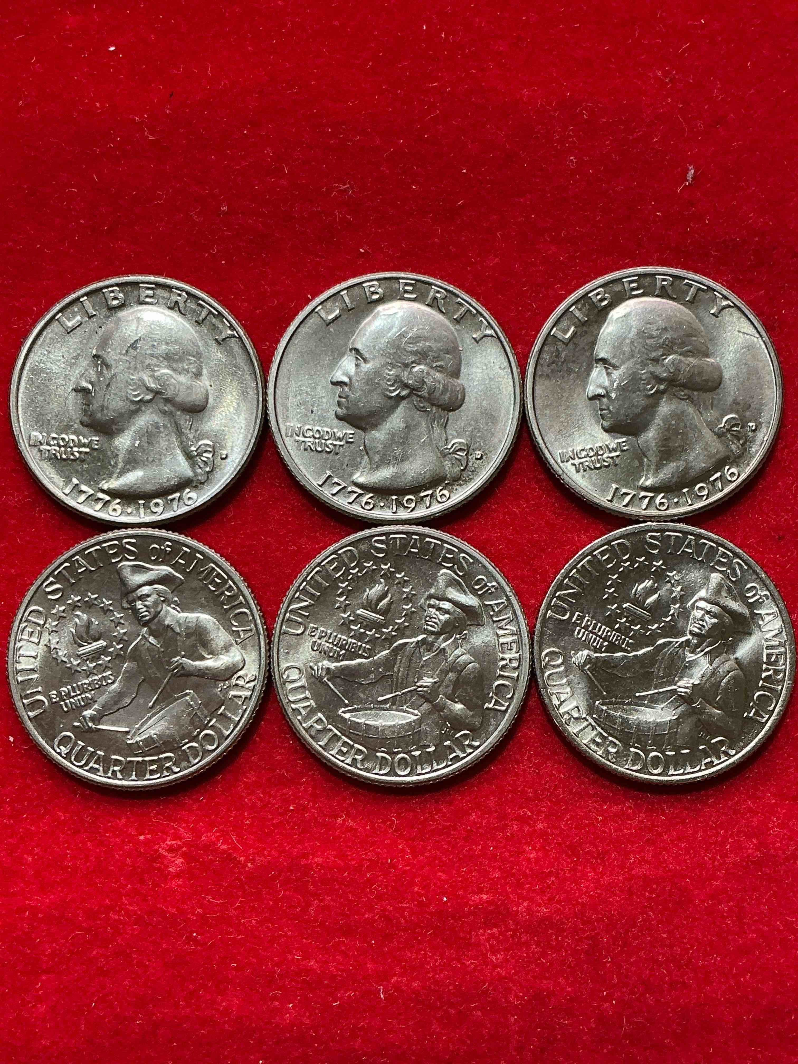 Condition photo showing New/Like New for mint condition uncirculated quarters! rare “s” mint! uncirculated! ultra cool bicentennial edition quarters, celebrating america’s 200th anniversary… 250 coming up! brilliant quarters!