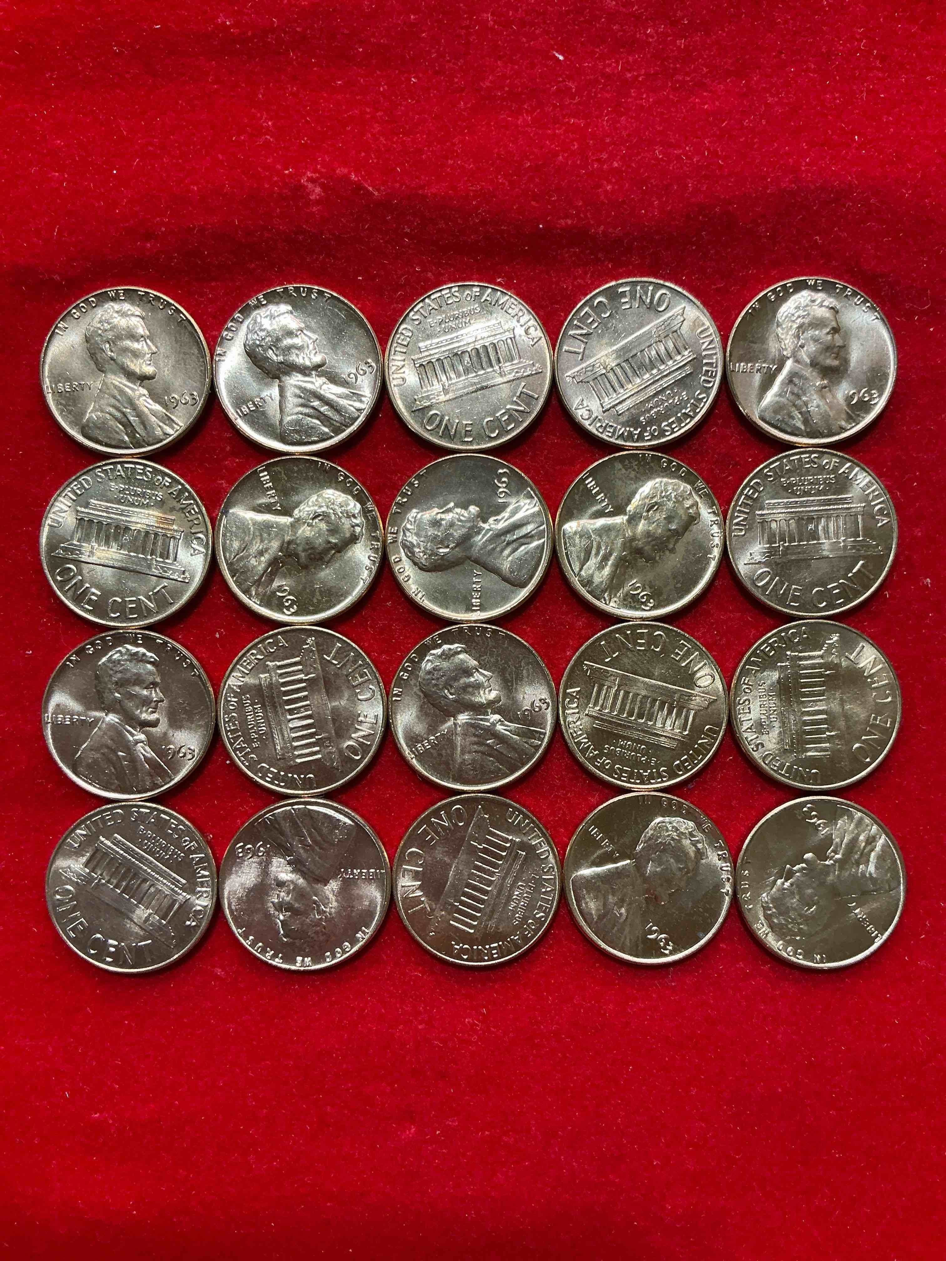 Condition photo showing New/Like New for 1963 "i have a dream" era brilliant uncirculated wheat pennies! these 1963 pennies are direct from the original treasury rolls & haven't seen the light of day since 1963! dr. martin luther king famously gave his "i have a dream" speech on aug 28, 1963. own pieces of this era with these incredible pieces of history!