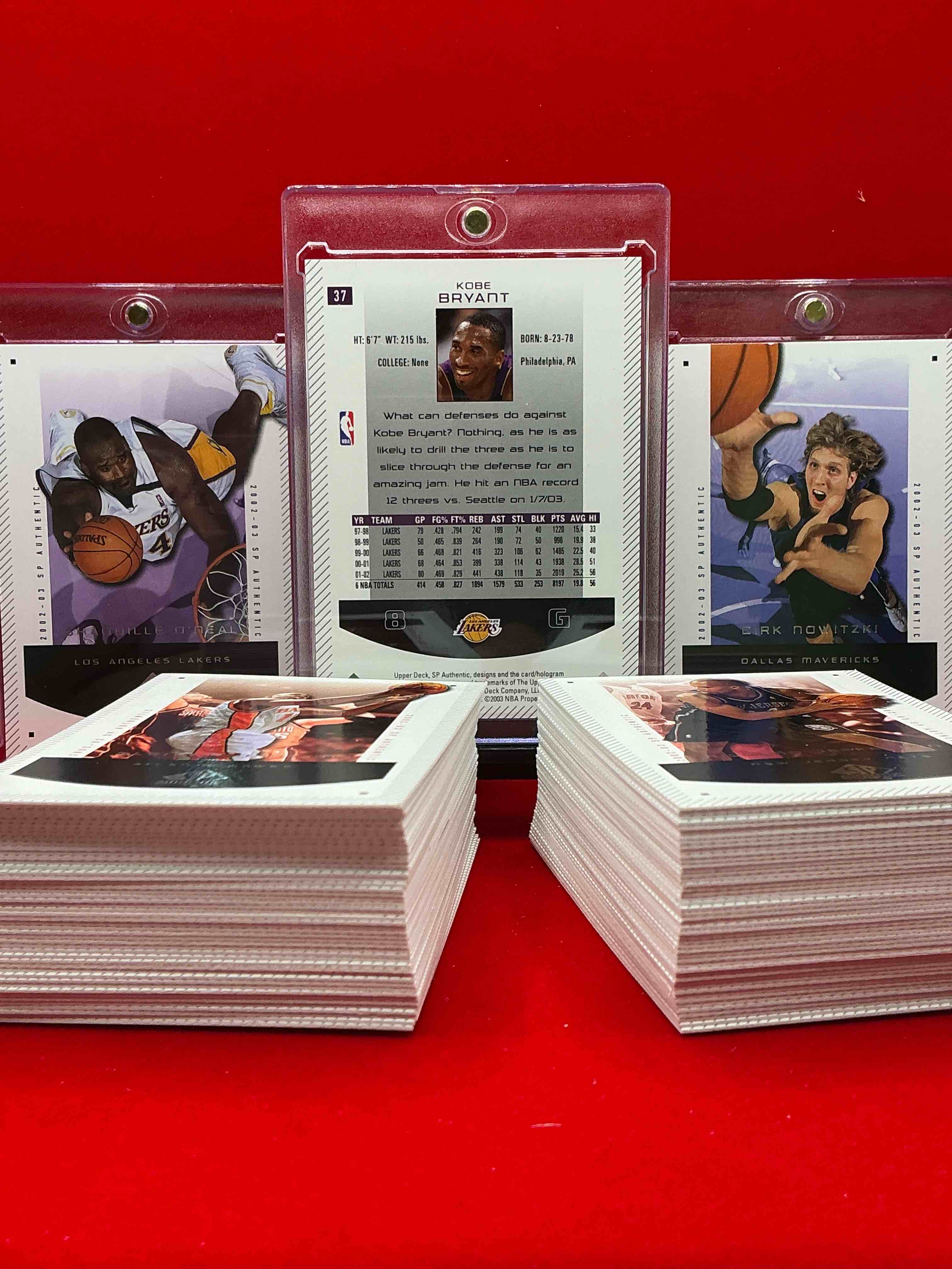 Condition photo showing New/Like New for kobe, dirk & more! basketball insanity! 2003 sp authentic complete 100 card upper deck sp collection! includes some absolute legends! shaq, bryant, nowitzki, duncan& more! some of the legends of the game! 100 cards, all legends & heroes! kobe, shaq, dirk & more… all in one place! basketball insanity! get it before it’s gone!