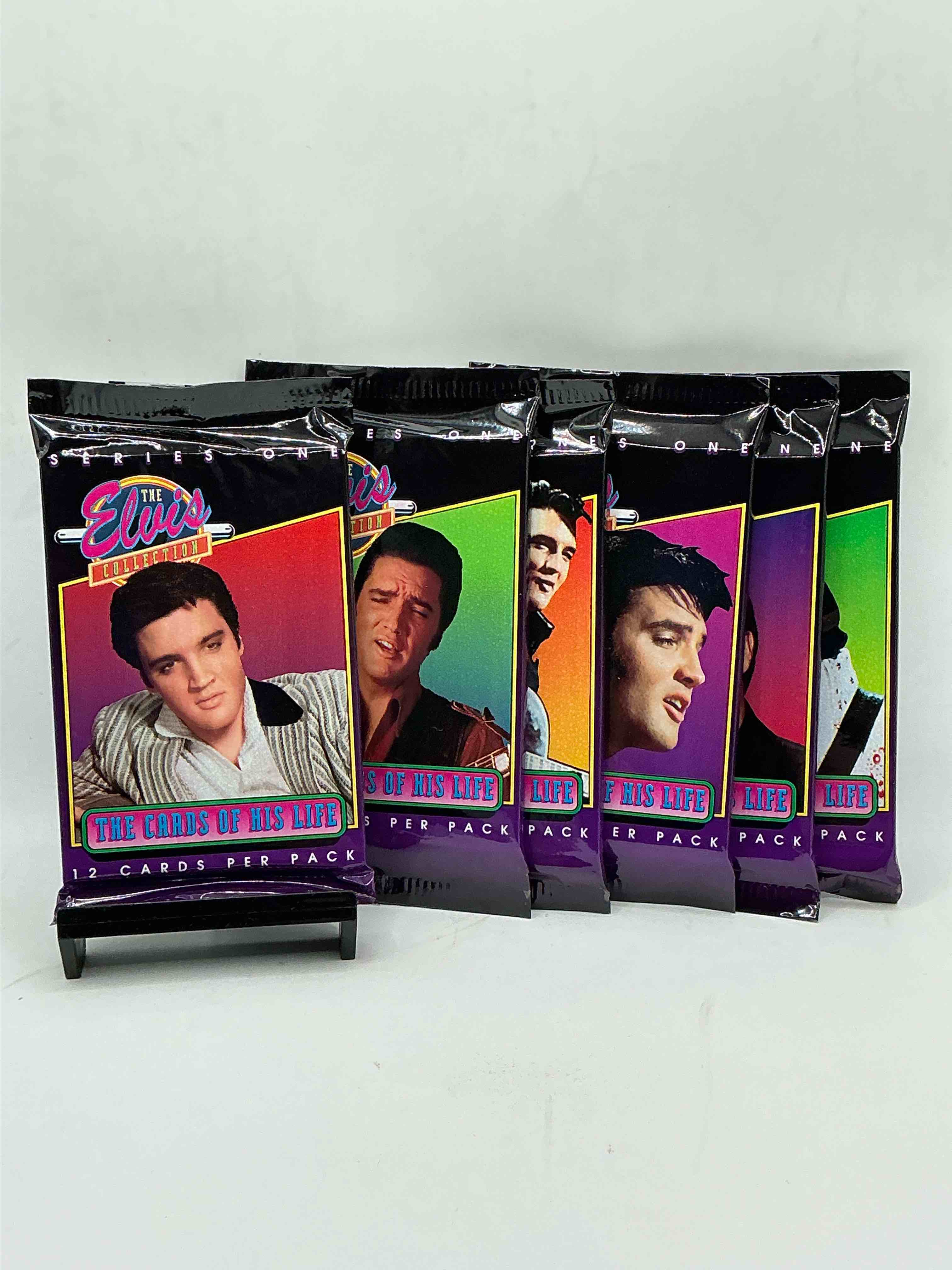 Condition photo showing New/Like New for 1992 the elvis collection “the cards of his life” series i card packs! 12 cards in every one of these incredible packs! collect all of elvis presley’s best moments from his life all included in these packs! wow!