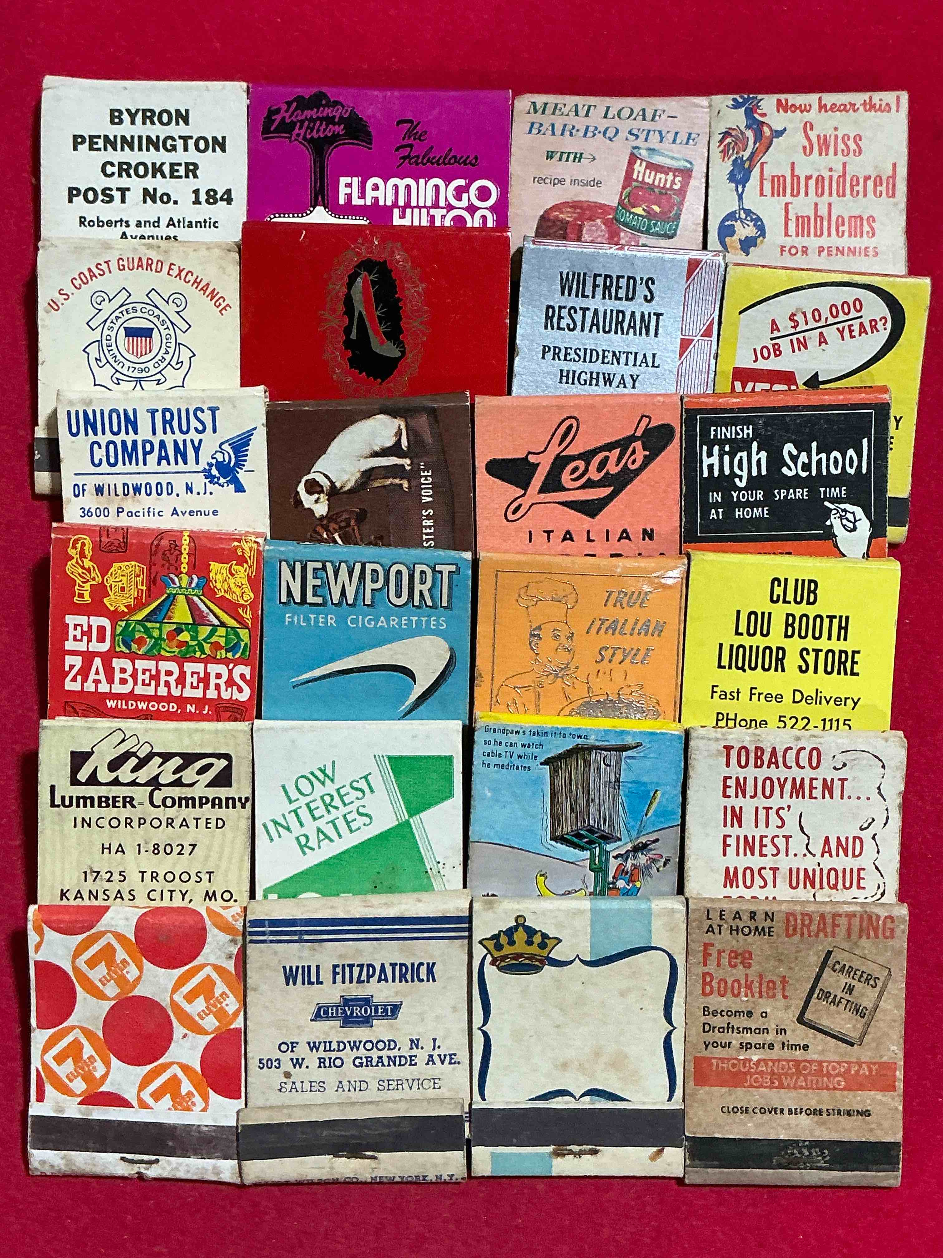 Condition photo showing Good Condition for vintage matchbooks! a crazy hard to collect collection of matchbooks from all over, many from places that no longer exist! collection spans decades & decades! most books are complete with all matches! one of a kind collection! all original & impossible to find anywhere else!