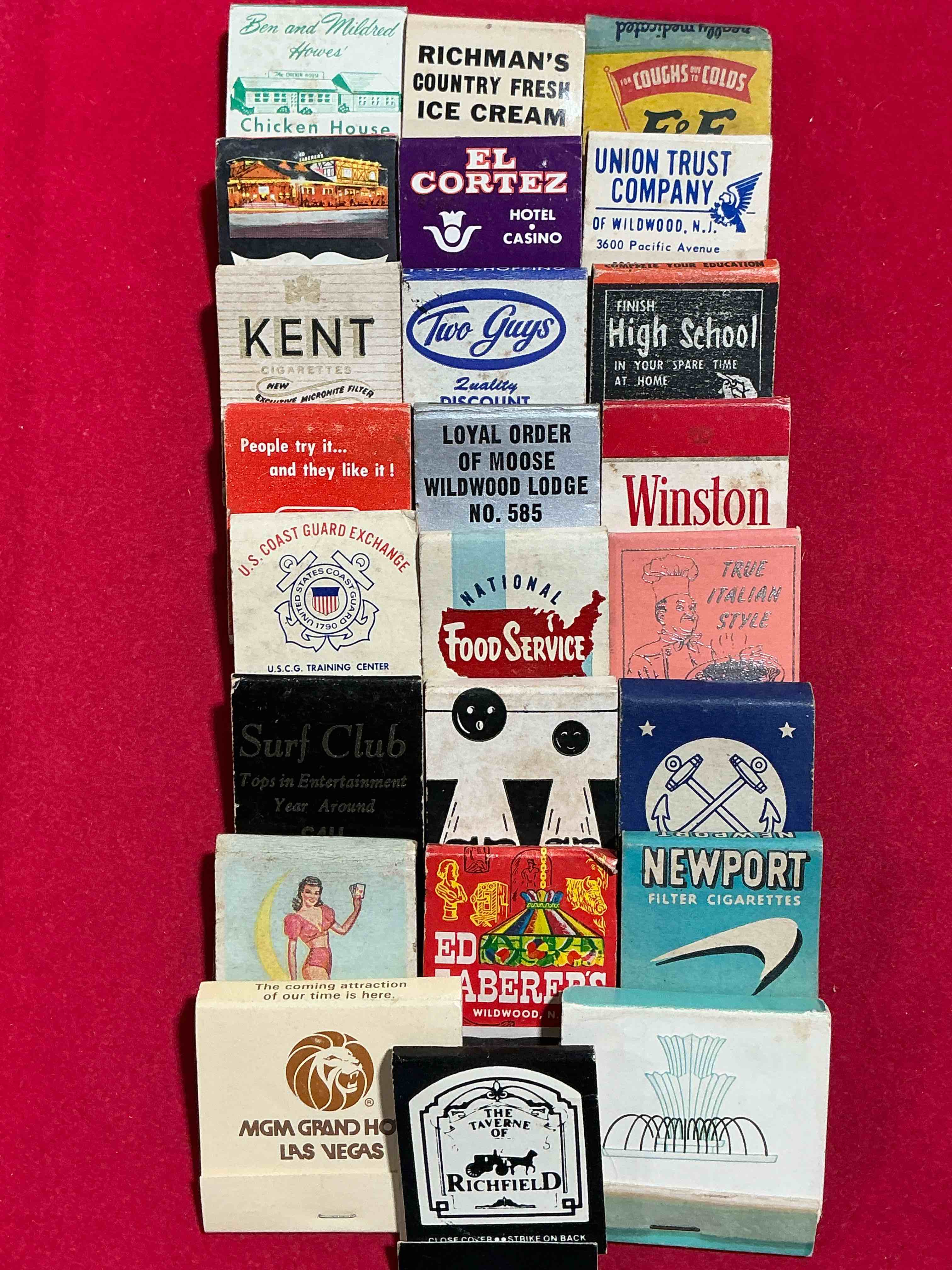 Condition photo showing New/Like New for vintage matchbooks! a crazy hard to collect collection of matchbooks from all over, many from places that no longer exist! collection spans decades & decades! most books are complete with all matches! one of a kind collection! all original & impossible to find anywhere else!