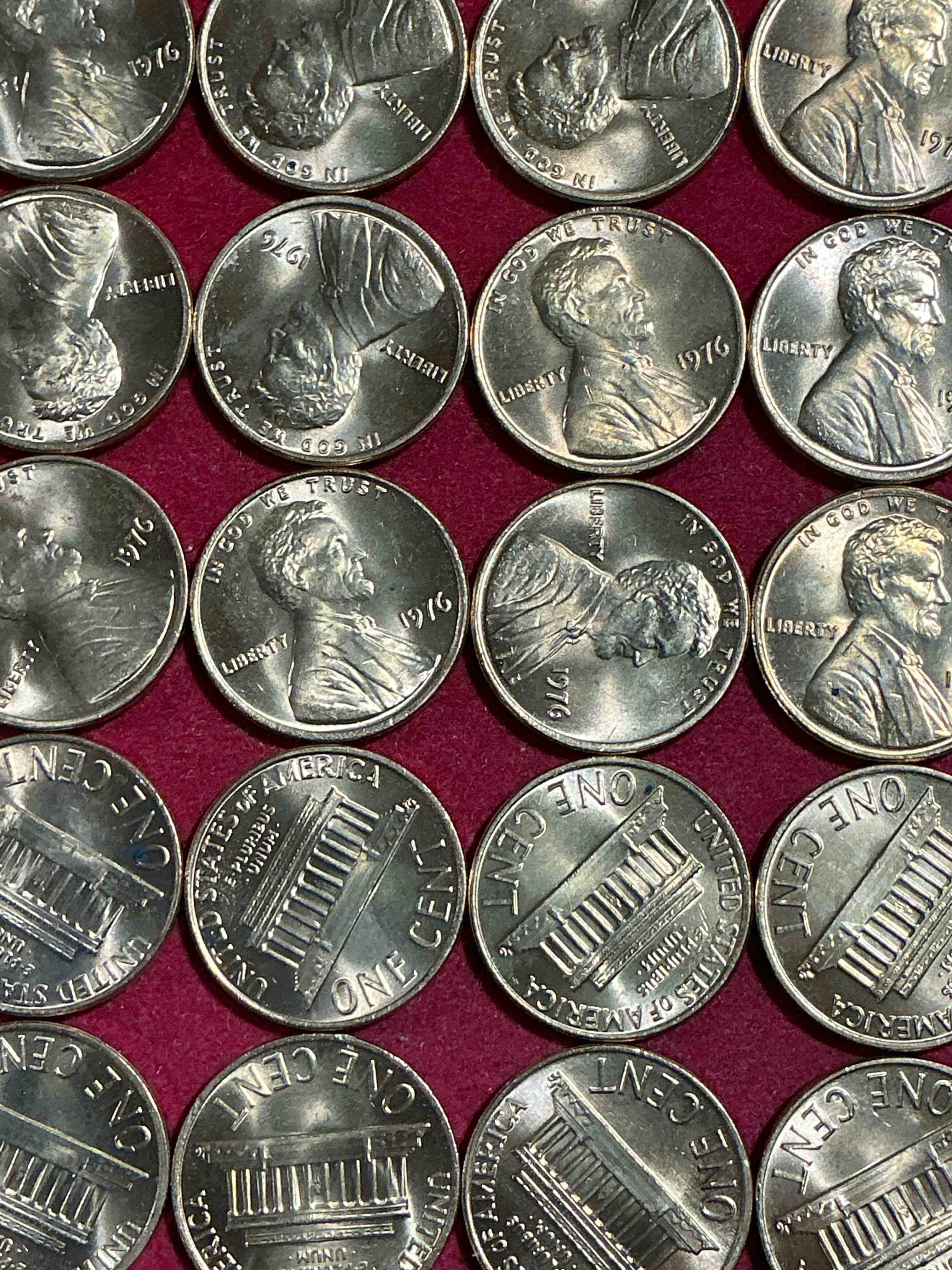 Condition photo showing New/Like New for 1976 brilliant uncirculated america 200 year anniversary pennies!  celebrate america’s bicentennial with the unc brilliant 1976 pennies, direct from the original bank rolls!  these pennies have not seen the light of day since 1976, wow!  serious collector items! 