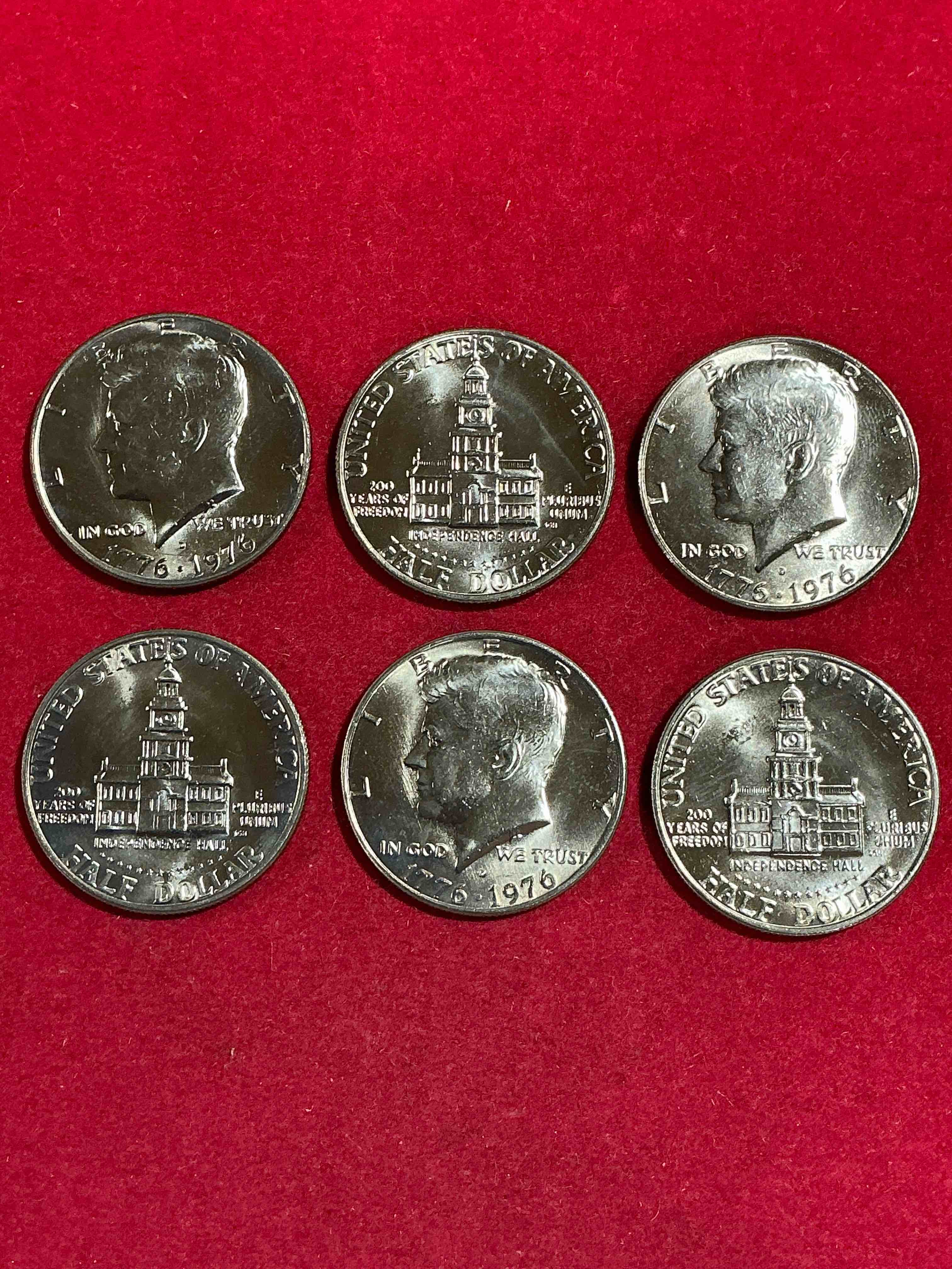 1976 mint condition uncirculated kennedy half dollars! rare! uncirculated! ultra cool bicentennial edition uncirculated half dollars, celebrating america’s 200th anniversary… 250 coming up! 