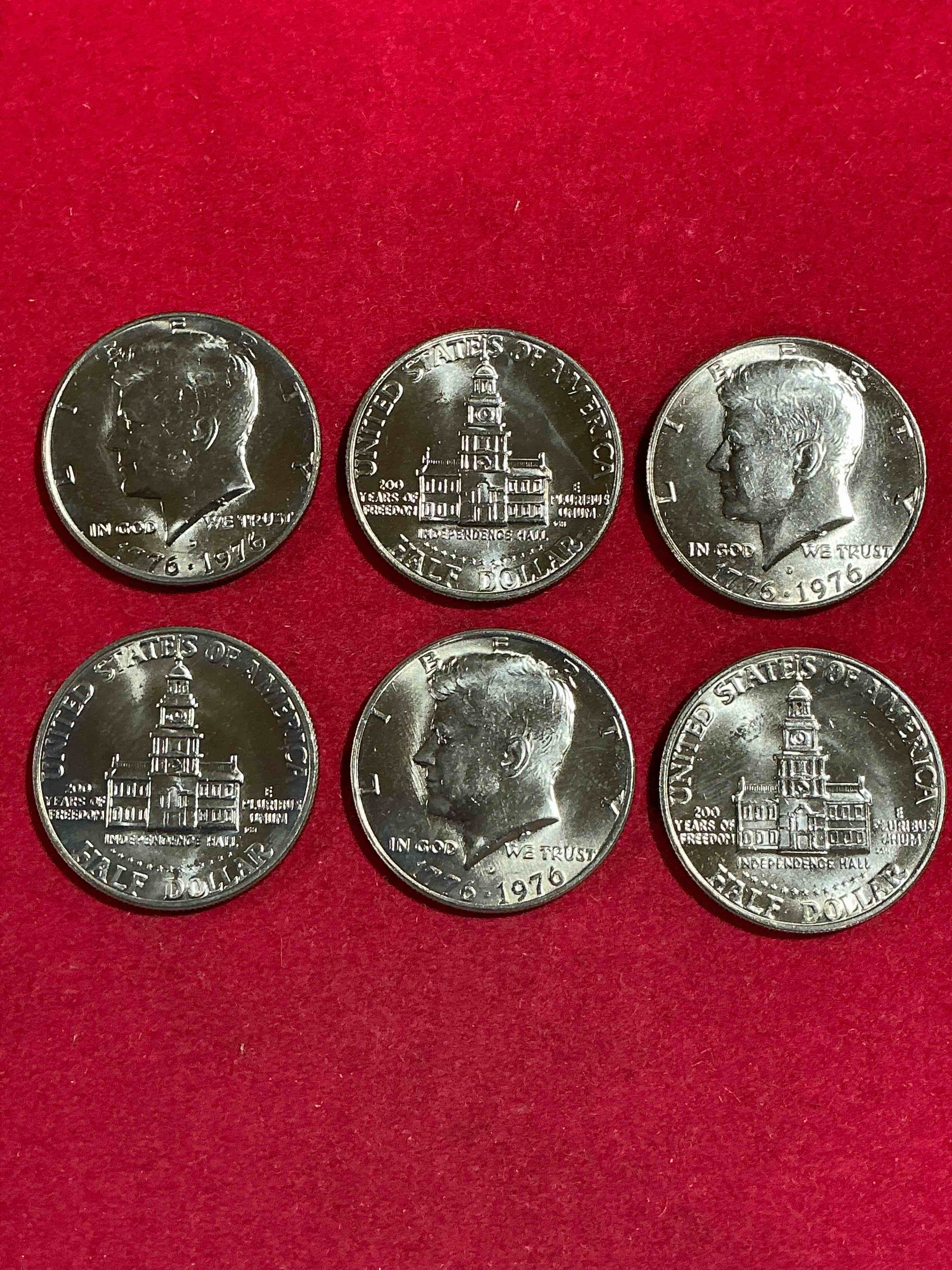 Condition photo showing New/Like New for 1976 mint condition uncirculated kennedy half dollars! rare! uncirculated! ultra cool bicentennial edition uncirculated half dollars, celebrating america’s 200th anniversary… 250 coming up! 