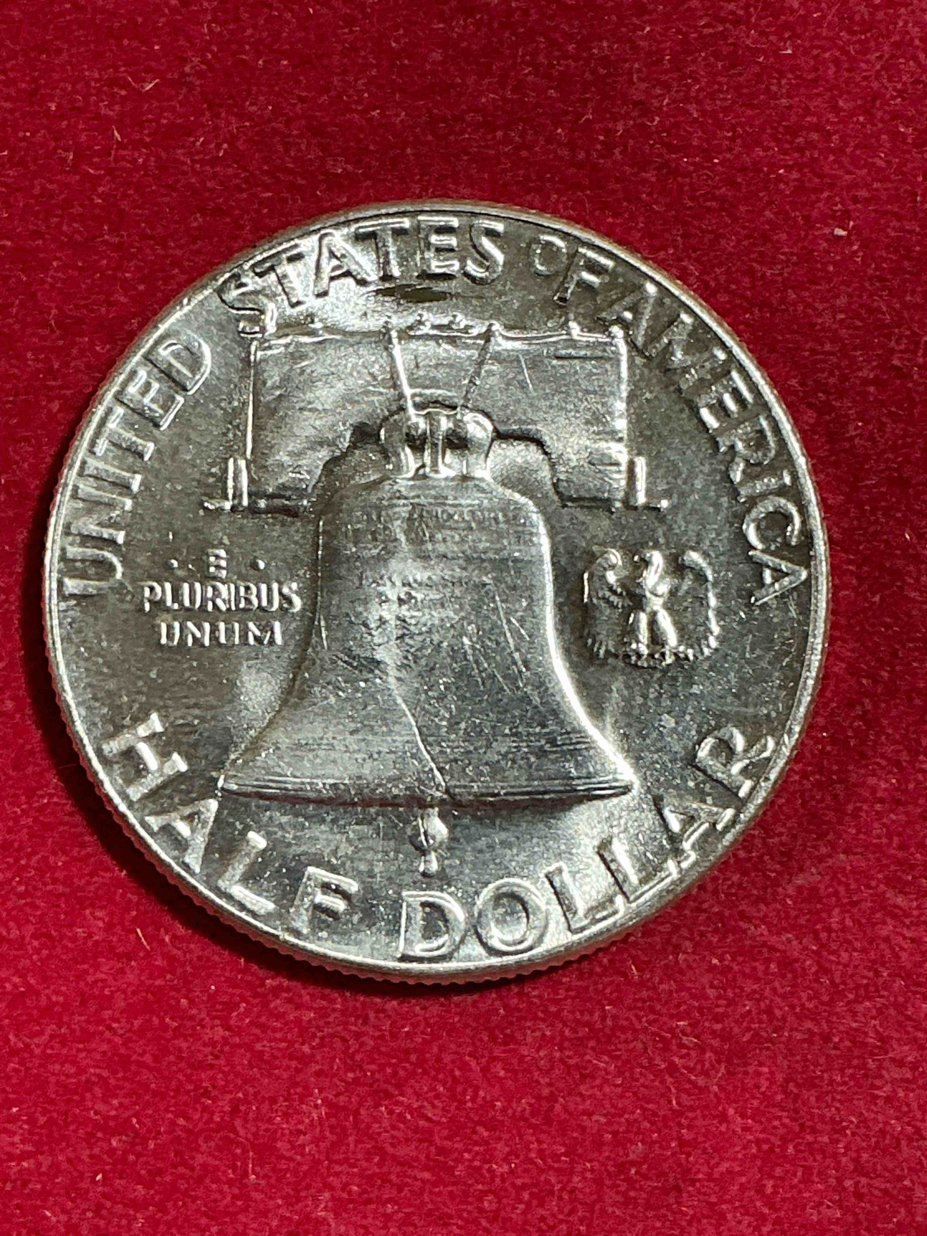 Condition photo showing New/Like New for ben franklin silver! pre 1965 silver u.s. half dollar coin! before 1965 american half dollars were actually silver, here is a rare 1958 version in good condition! great for investing in precious metals! these heavy half dollars were minted at 90% silver and 10% copper, giving them a net weight of .36169 ounces of pure silver per coin! very rare in this great condition!