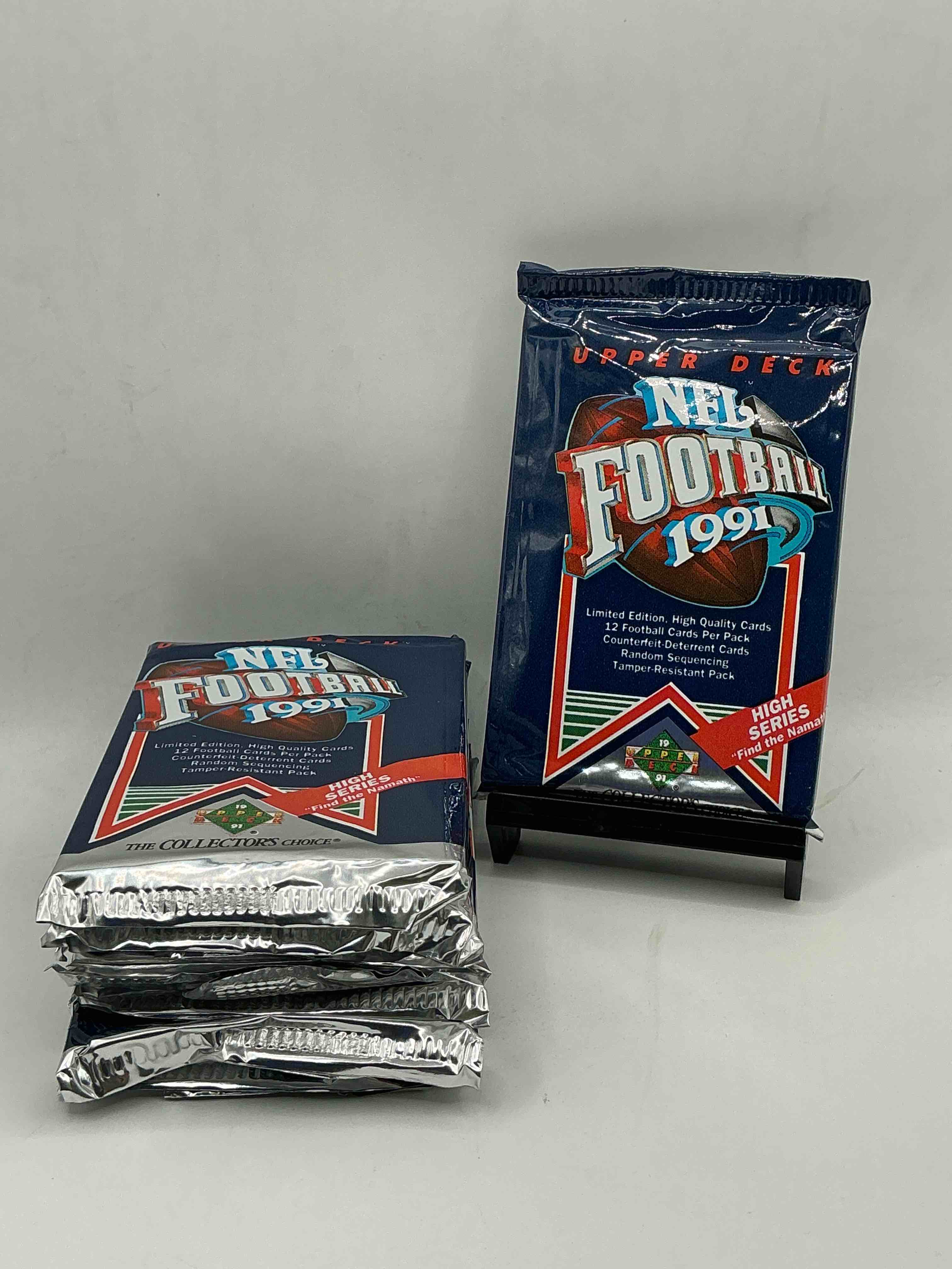 rare & vintage! 1991 upper deck high series unopened nfl football packs! direct from original box! brett favre rookie year! search for brett favre rookie & other 80s stars!