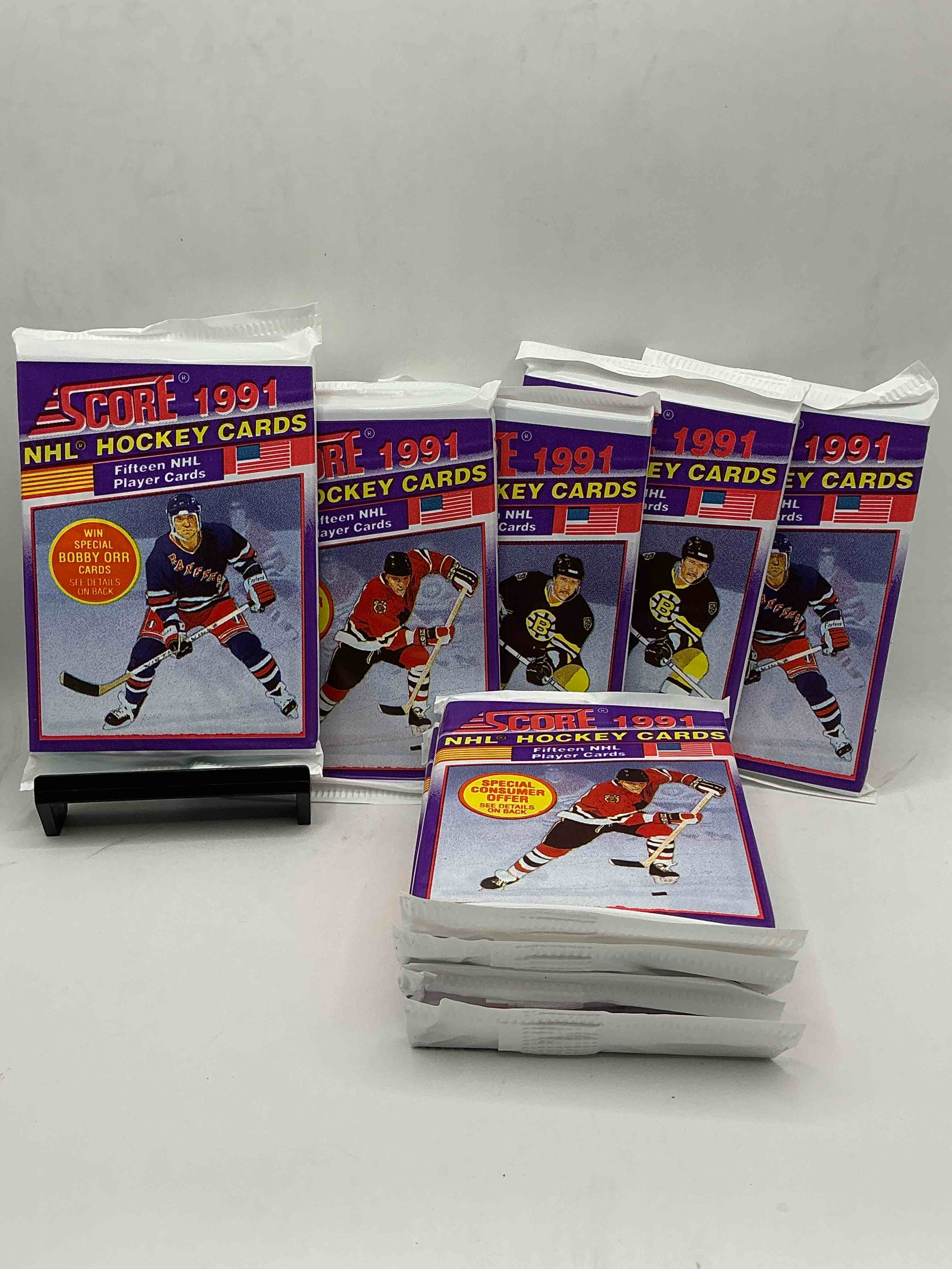 beautiful & rare! wayne gretzky!? 1991 score hockey unopened packs! look for key rookies & wayne gretzky cards in these amazing packs! straight from box & rare!