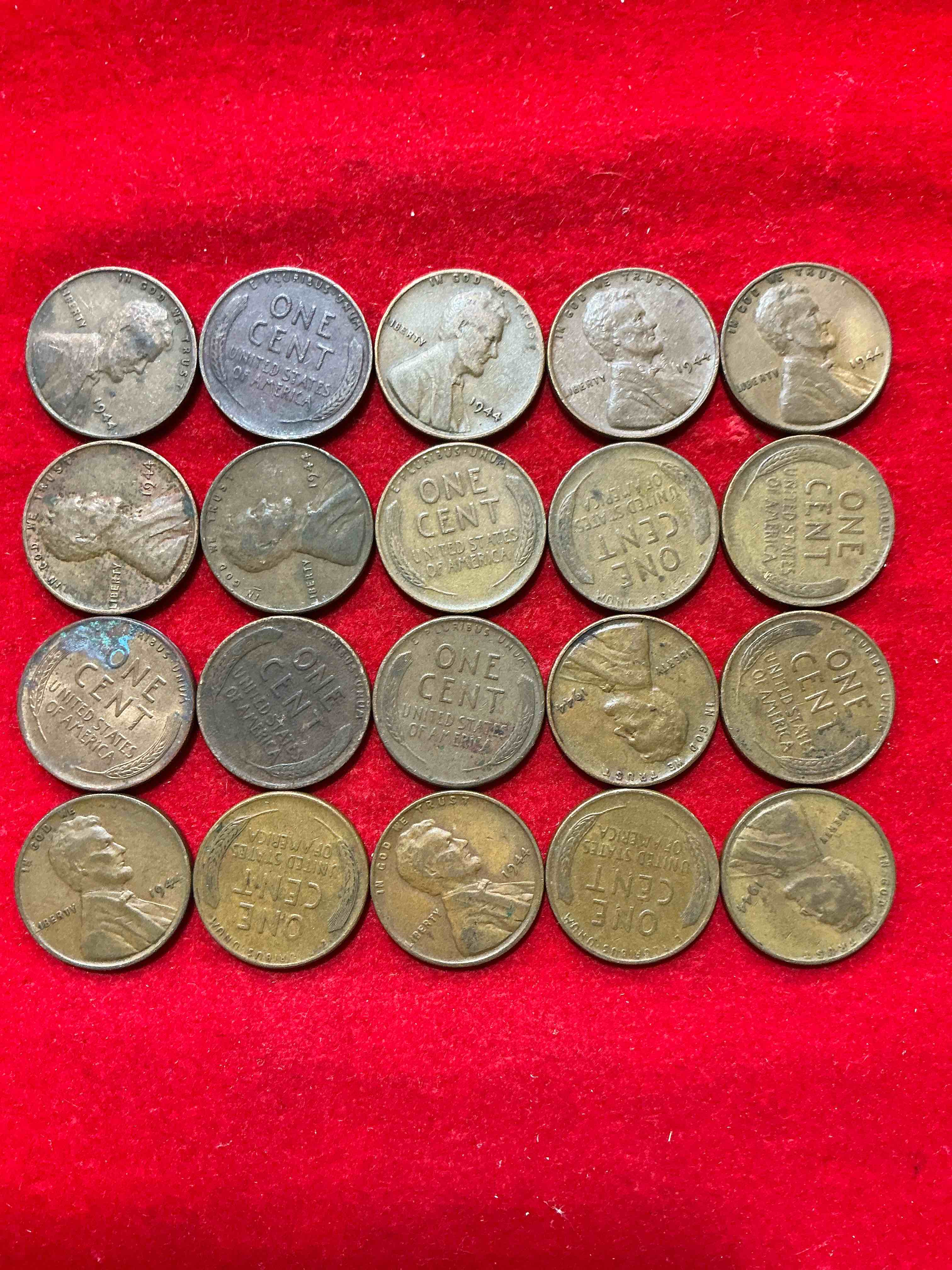 Condition photo showing Good Condition for 1944 calling world war 2 buffs!  1944 d-day era wheat pennies!  d-day was june 6th, 1944 & was one of the most significant battles of wwii! own pieces of this era with these genuine 1944 wheat pennies in nice condition!  
