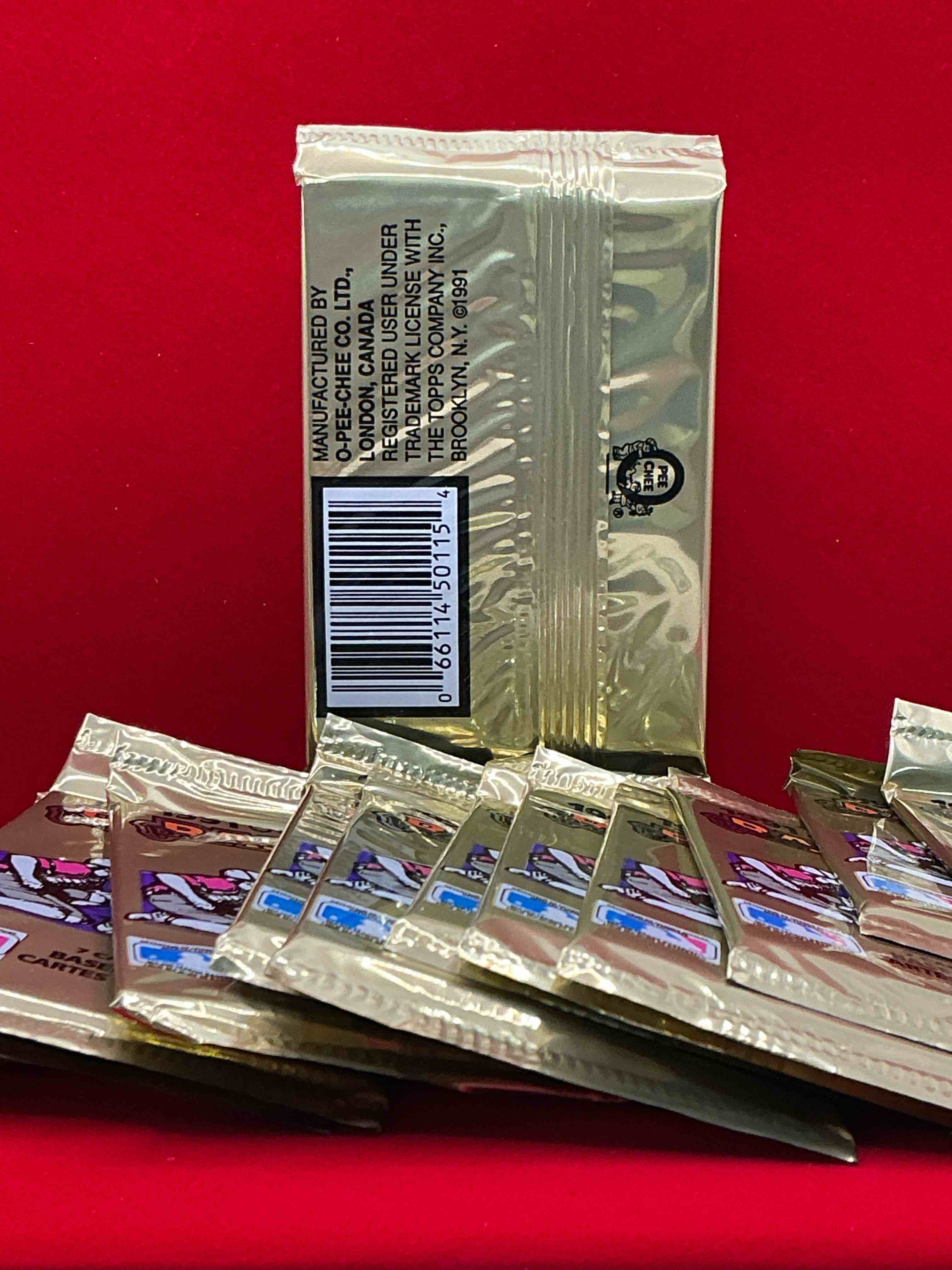 Condition photo showing New/Like New for 1991 premier baseball o-pee-chee unopened packs, direct from box! rare canadian sports cards with the chance for some great cards inside! baseball extravaganza!