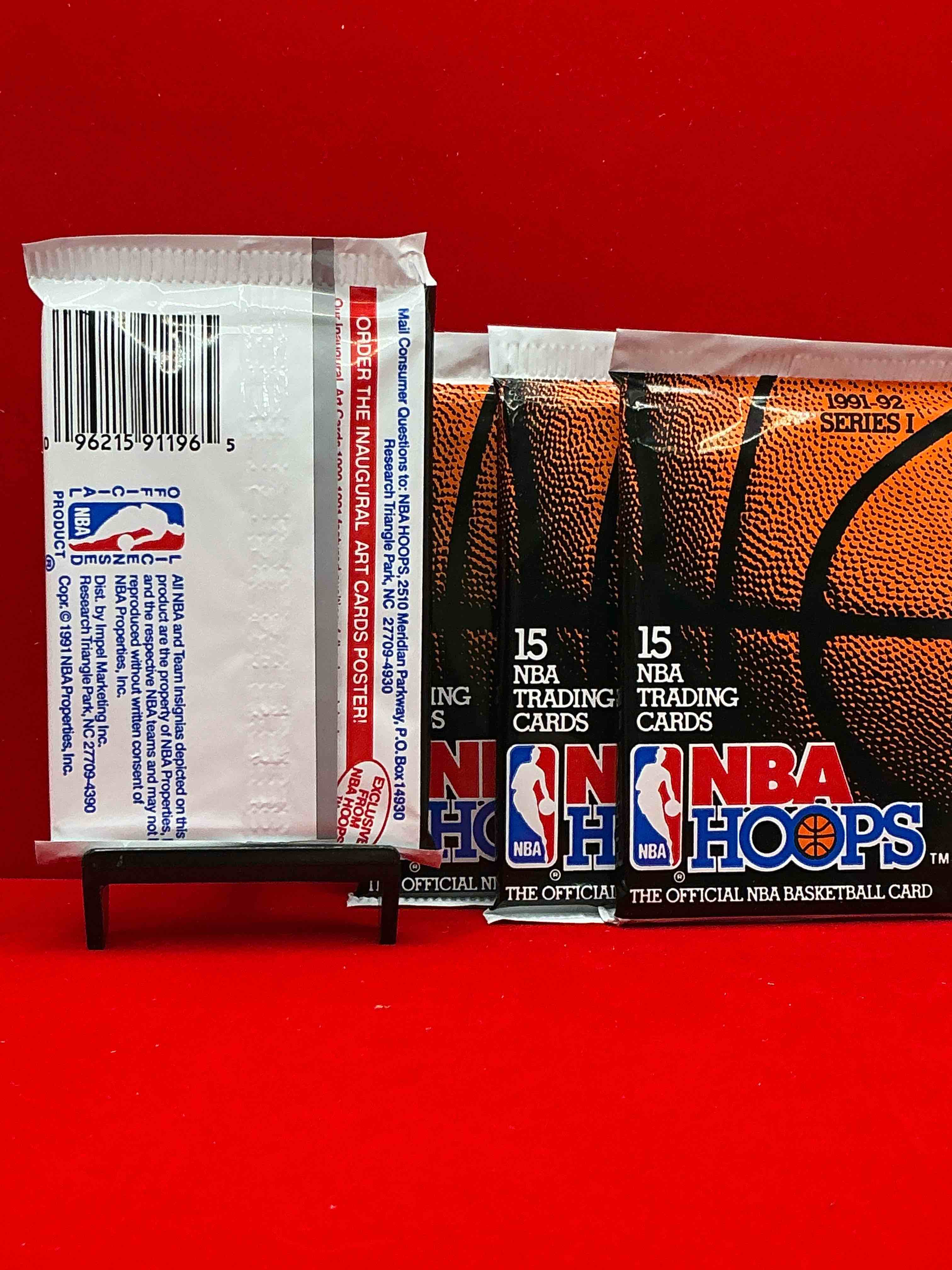 Condition photo showing New/Like New for 1991-92 nba hoops series i unopened packs direct from original box! these packs have some awesome cards, search for incredible jordan cards! also, the randomly packed team usa cards in random packs!