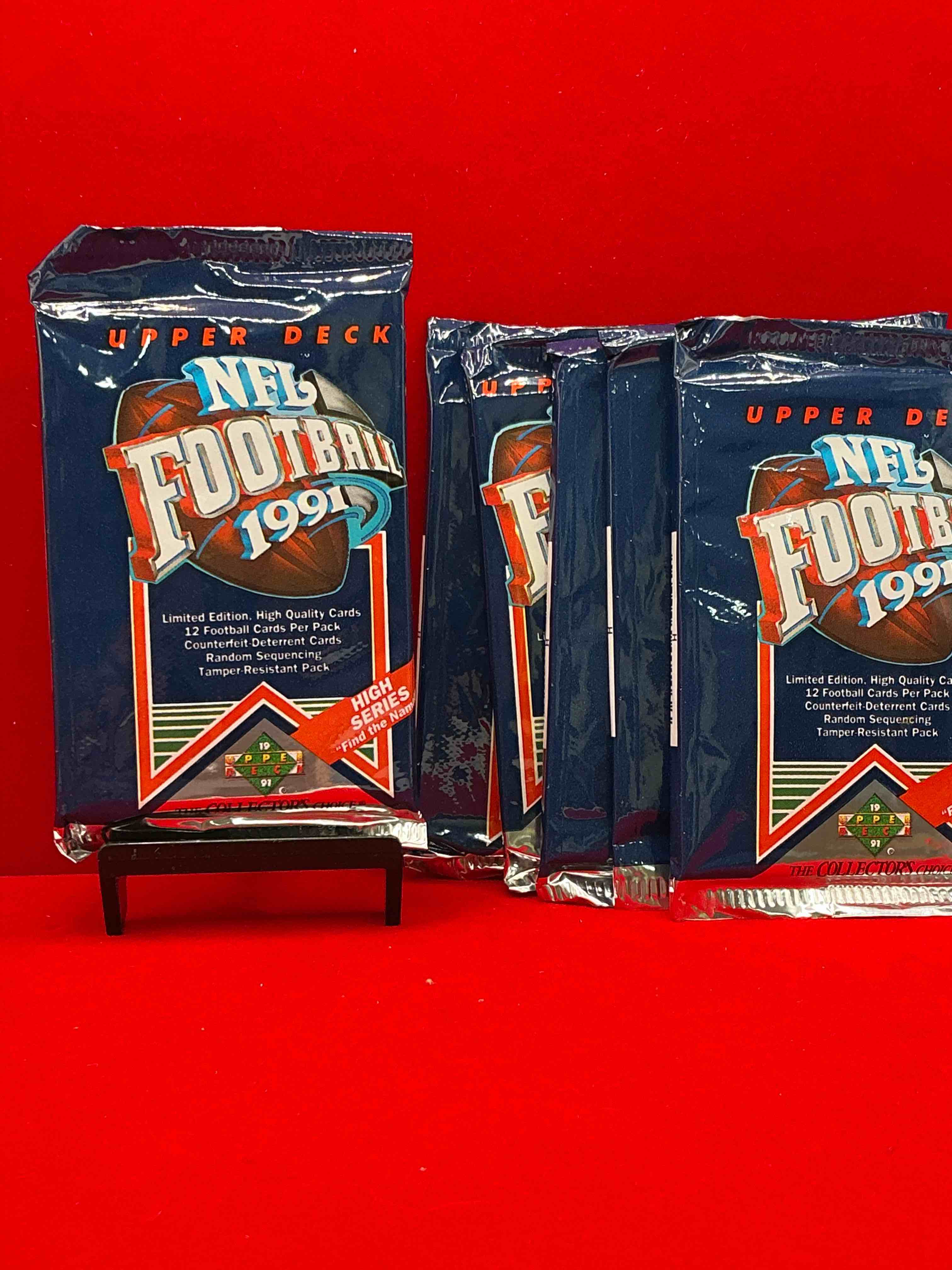 rare & vintage! 1991 upper deck premier edition unopened nfl football packs! direct from original box! brett favre rookie year! search for brett favre rookie & other 80s stars!