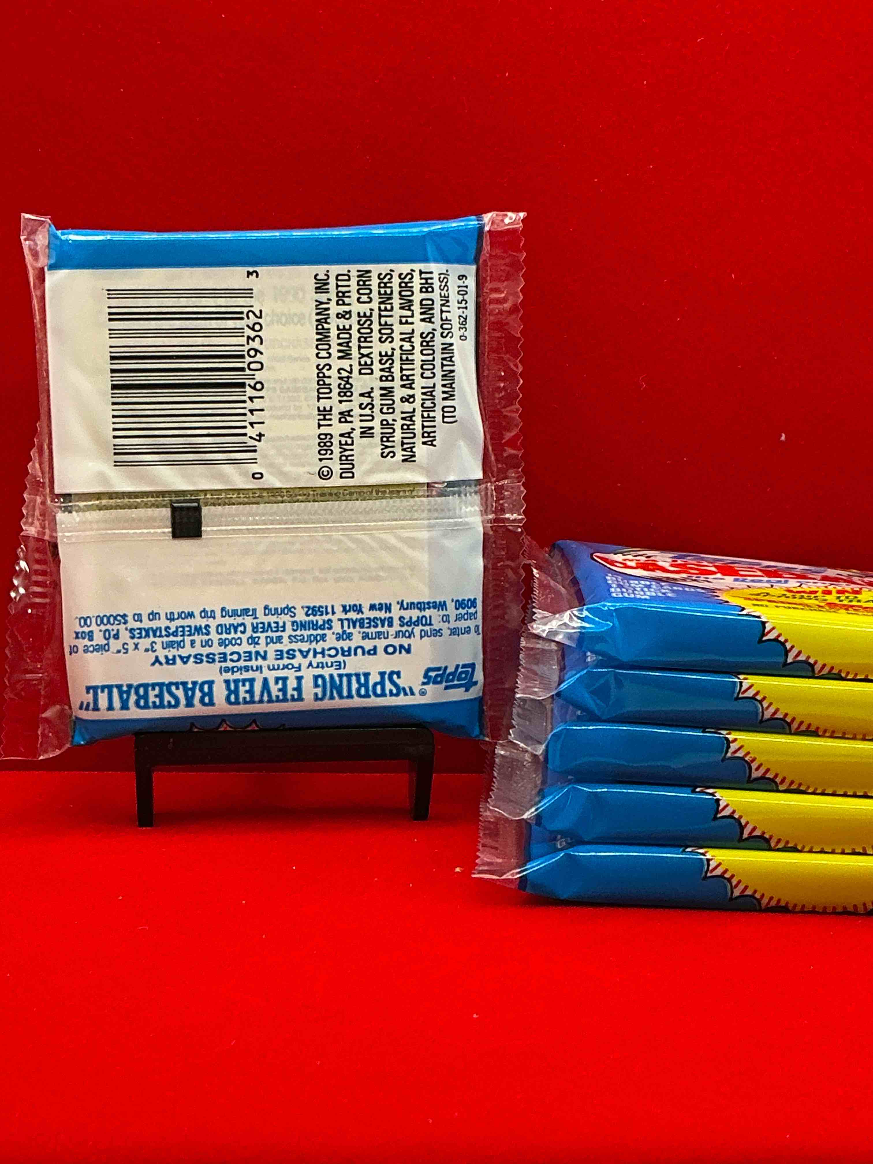 Condition photo showing New/Like New for alternate packaging! john smoltz & randy johnson rookies!? 1989 topps baseball unopened sports card wax packs! direct from original retail case! search for valuable ken griffey jr. & randy johnson rookie cards as well as valuable bo jackson