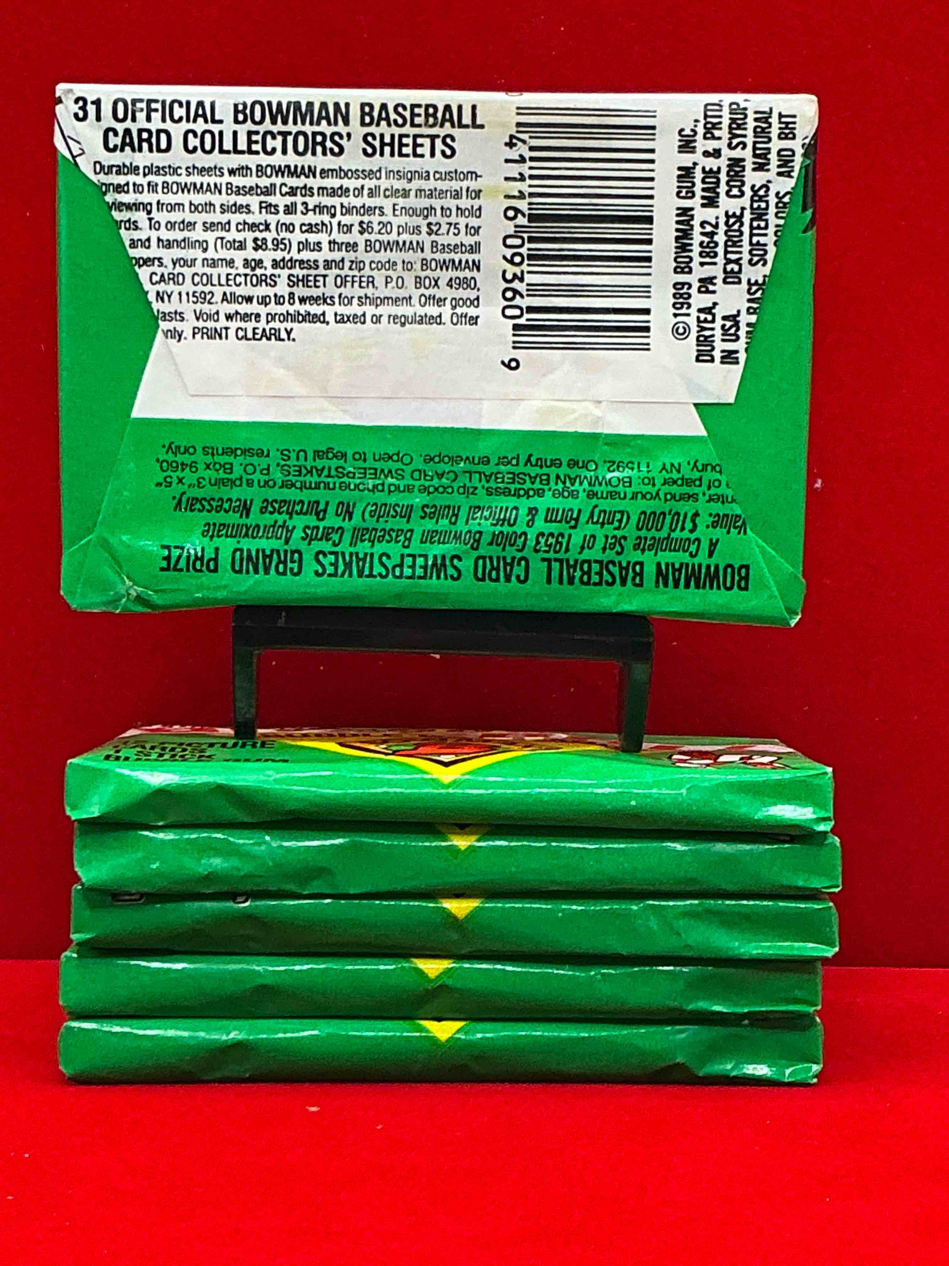 Condition photo showing New/Like New for 1989 bowman comeback edition baseball cards! direct from original box! search for ken griffey jr. rookie card & valuable bo jackson & nolan ryan cards!