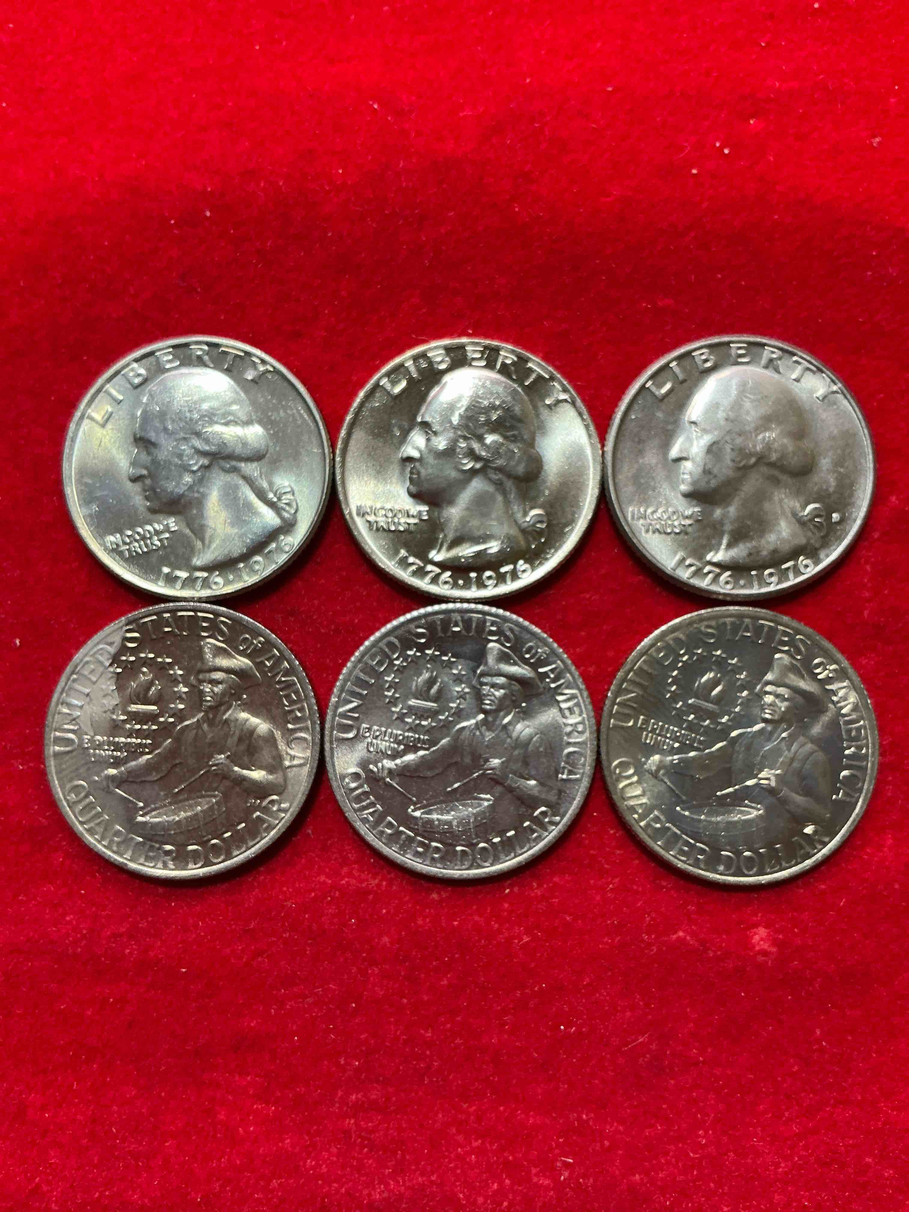 Condition photo showing New/Like New for mint condition uncirculated quarters! rare! uncirculated! ultra cool bicentennial edition quarters, celebrating america’s 200th anniversary… 250 coming up! brilliant quarters! 