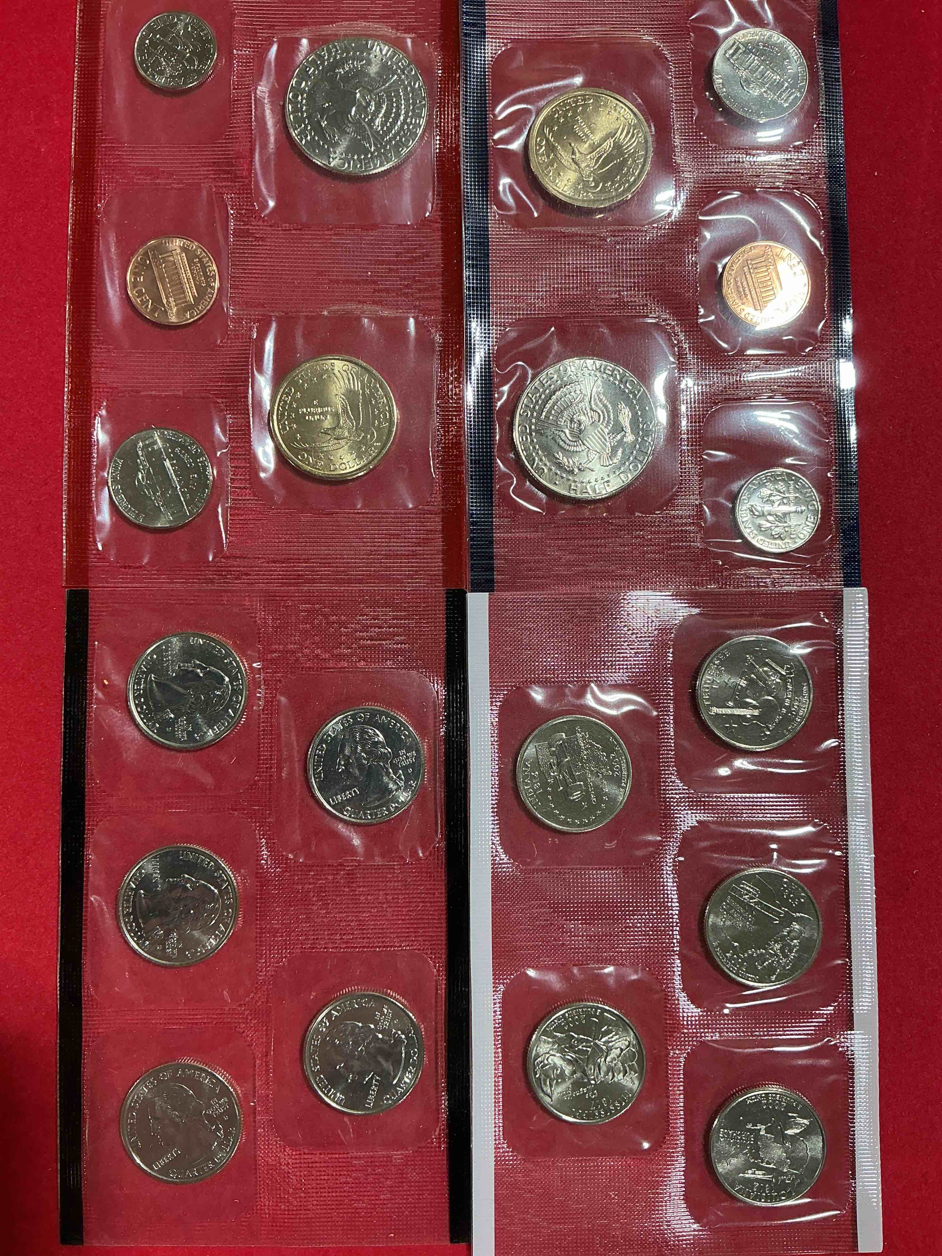 2002 uncirculated mint coins! 20 coins from philadelphia & denver! 20 coin uncirculated lot, with state quarters, nickels, half dollars, dimes, pennies & more! uncirculated coin craziness!