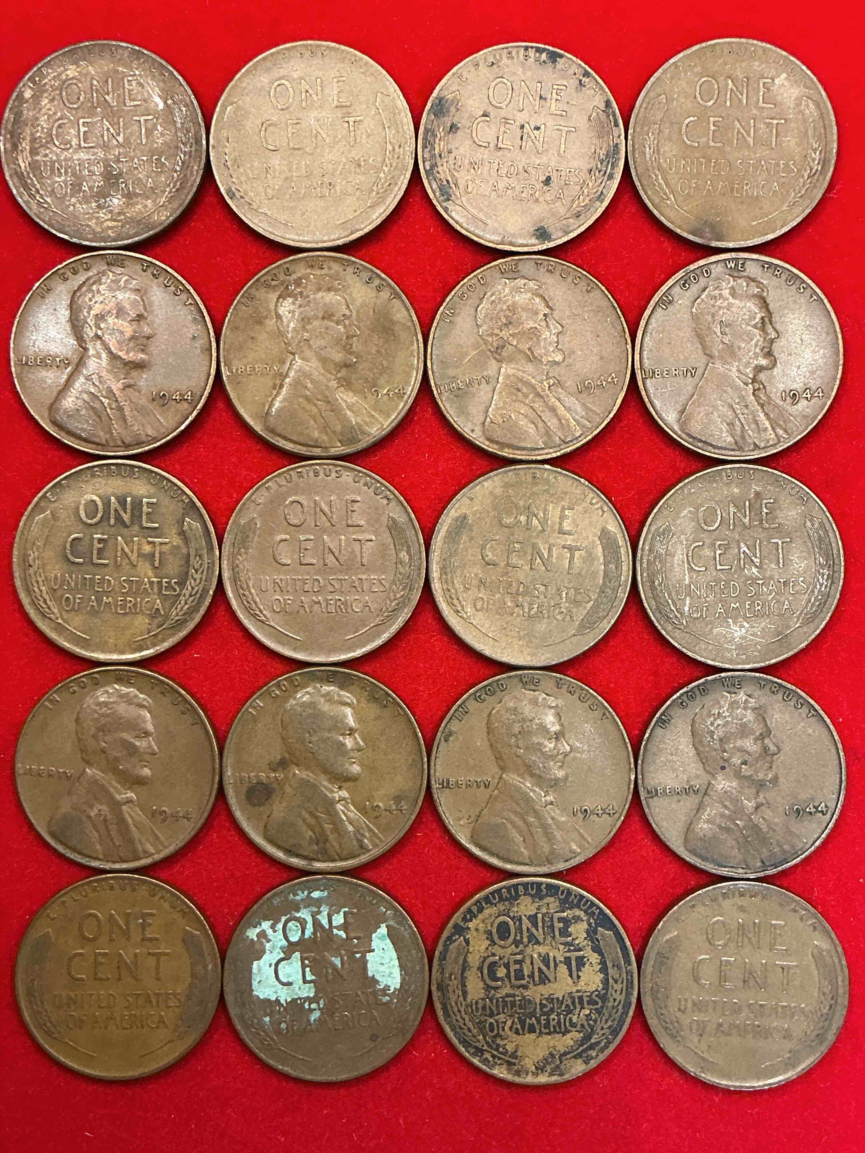 Condition photo showing Good Condition for 1944 calling world war 2 buffs! 1944 d-day era wheat pennies! d-day was june 6th, 1944 & was one of the most significant battles of wwii! own pieces of this era with these genuine 1944 wheat pennies in nice condition!