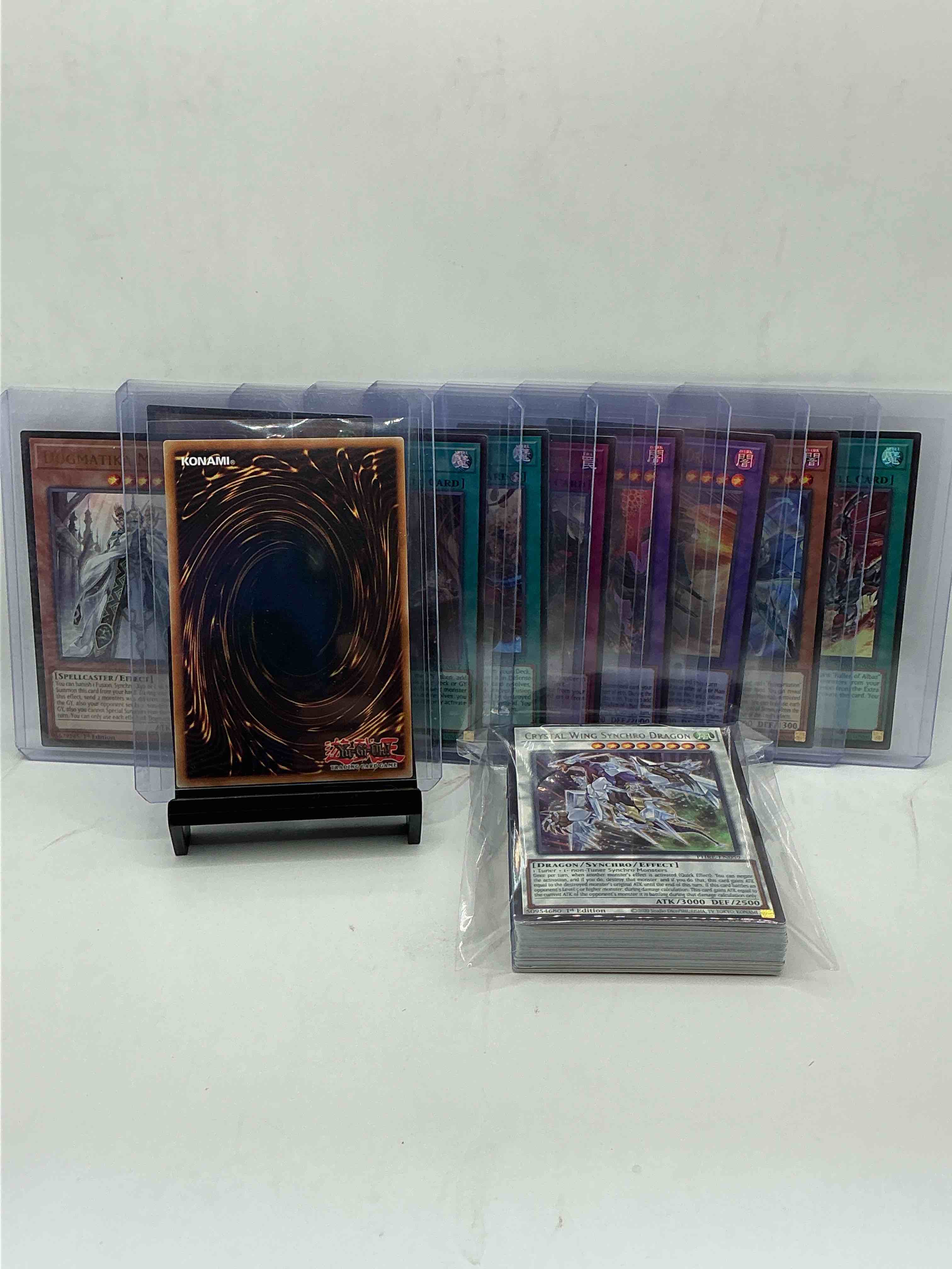 Condition photo showing New/Like New for yu-gi-oh!! this 50 card lot includes 10 holographic cards along with 40 others! an excellent way to start or build to your collection! join the yu-gi-oh craze!