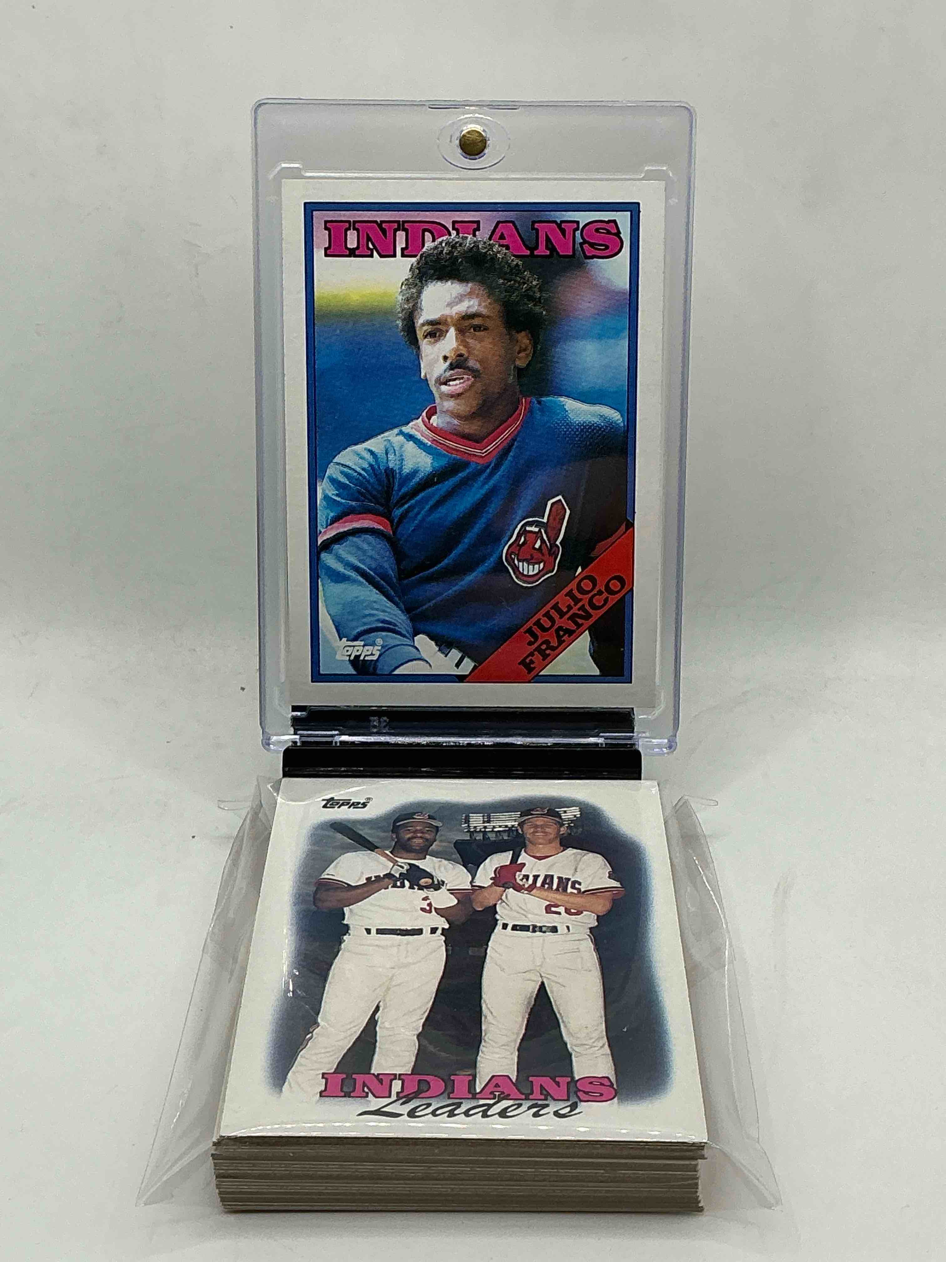 1988 topps baseball… indians set! cory snyder, brett butler, julio franco, tom waddell & more! insane 27 card indians lot!
