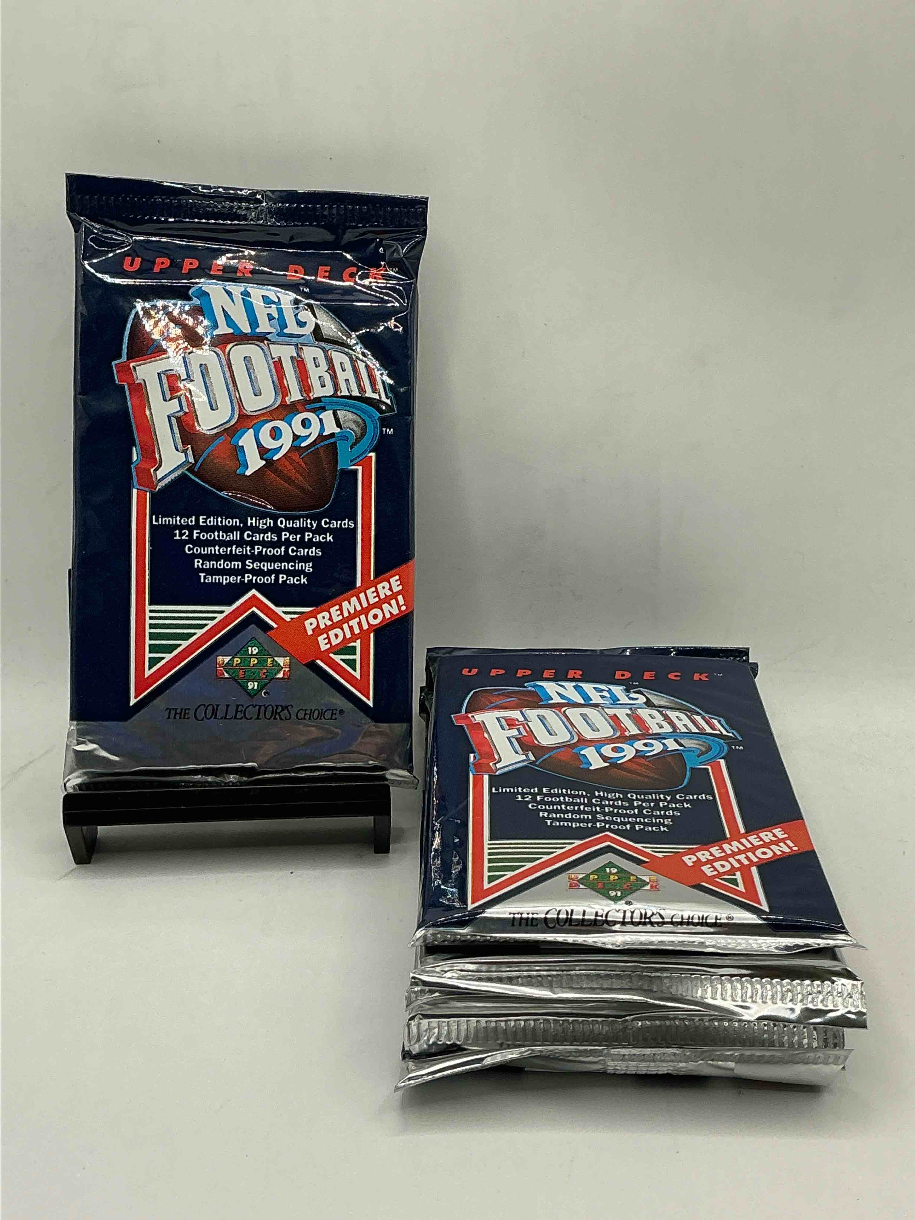rare & vintage! 1991 upper deck premier edition unopened nfl football packs! direct from original box! brett favre rookie year! search for brett favre rookie & other 80s stars!
