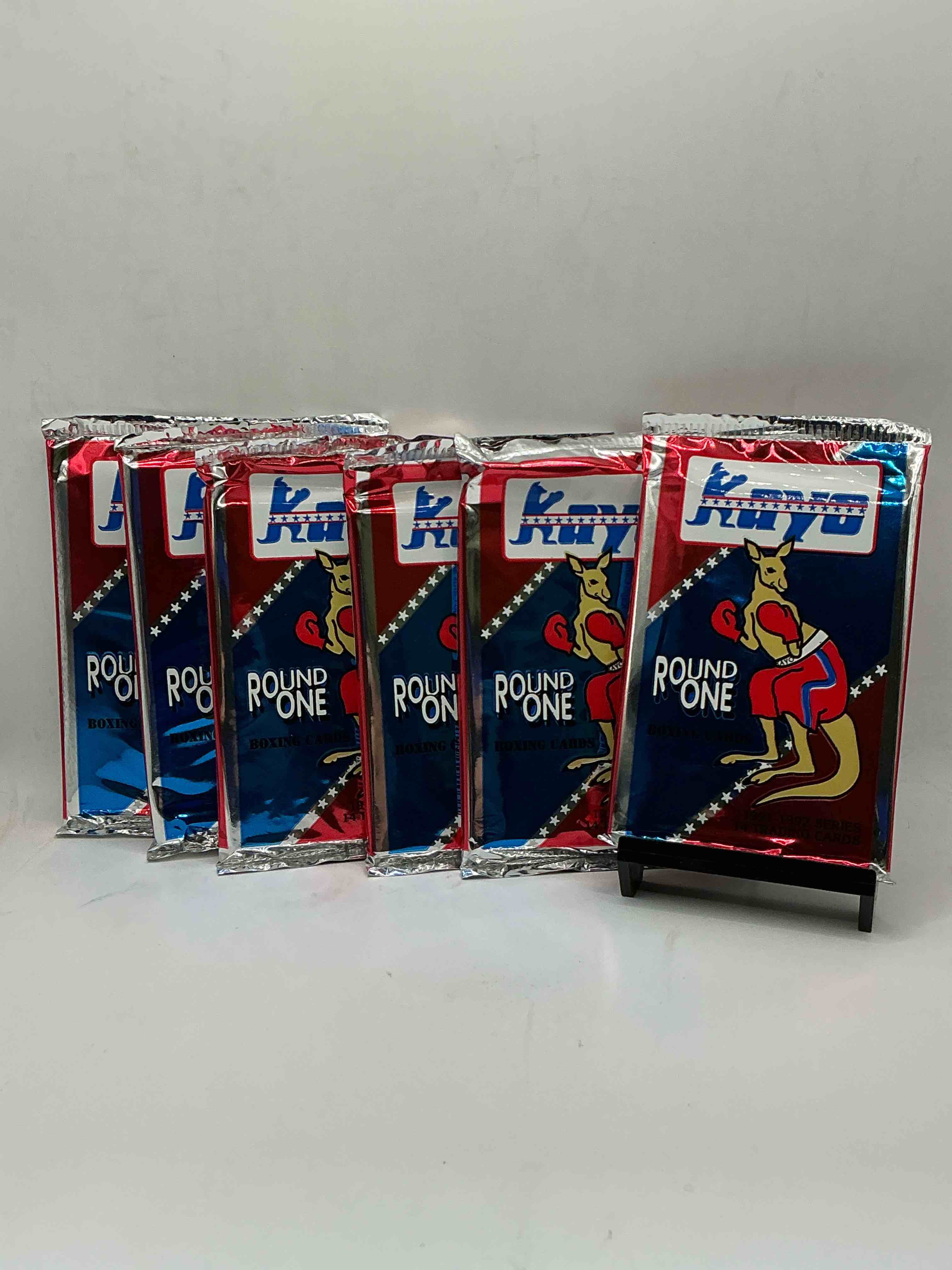 1991-92 kayo round one boxing cards! 14 cards per pack! look for muhammad ali, roy jones jr, lennox lewis, james toney & more! beautiful packs!