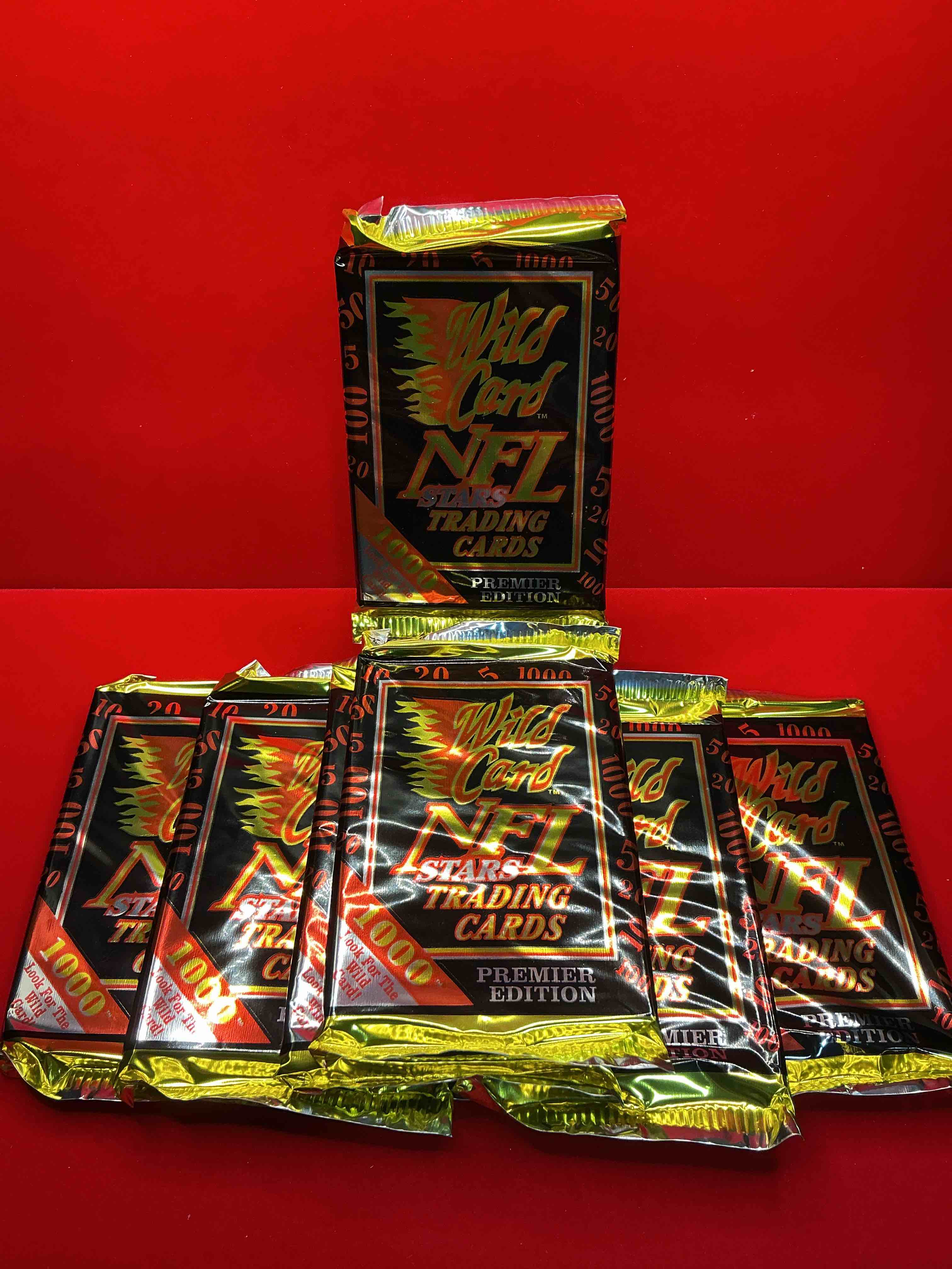 wildcard nfl football unopened packs! 1992 wildcard football series one 15 cards in each pack! wow! perfect for any football fan!