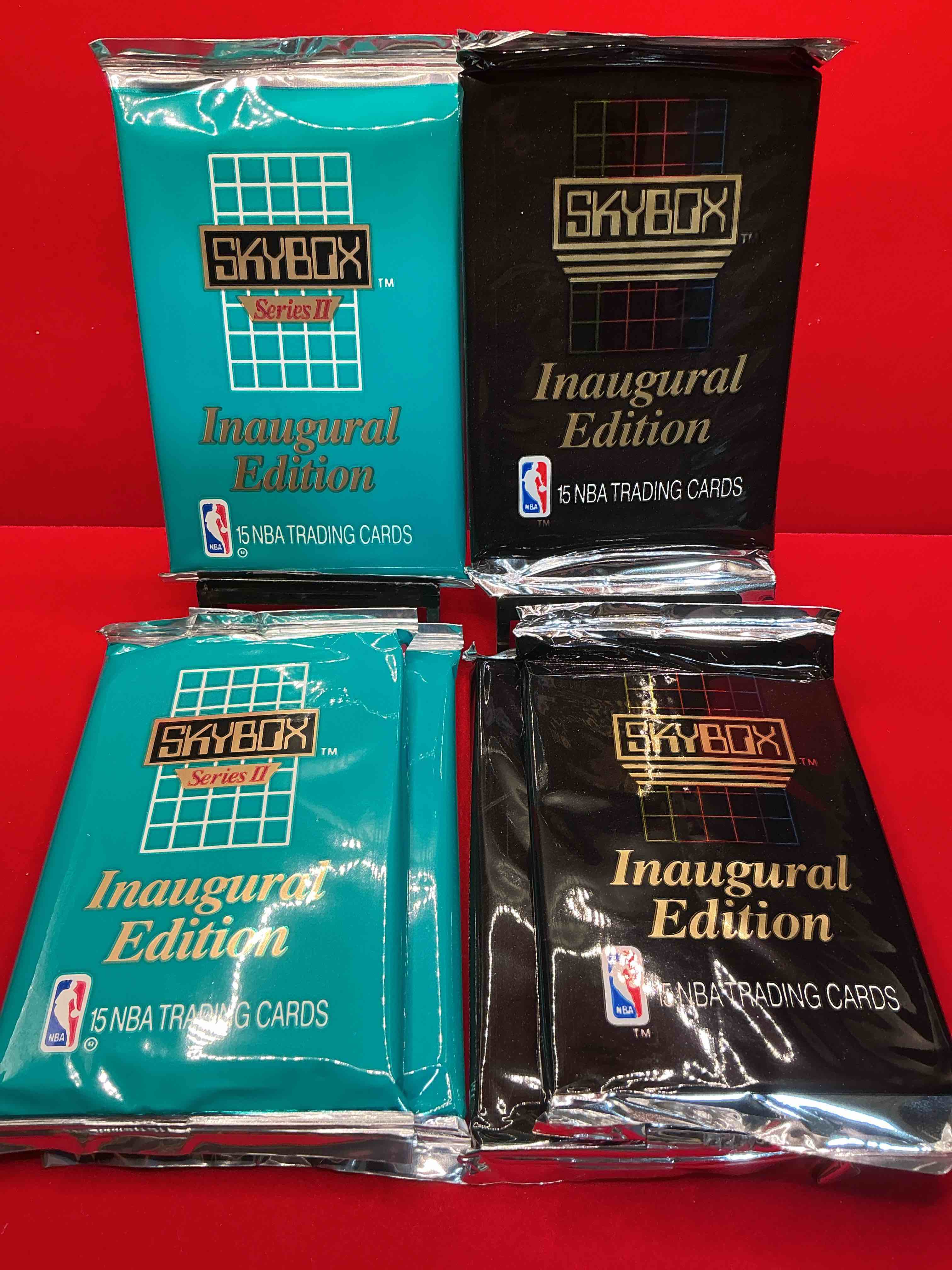 michael jordan, magic johnson & more! search for so many nba legends & stars! 1990-91 skybox unopened packs, series i & ii! direct from original box! these packs are sought after for their eye-catching teal & black look & awesome cards! search for valuable michael jordan, larry bird & magic johnson cards! along with other stars!
