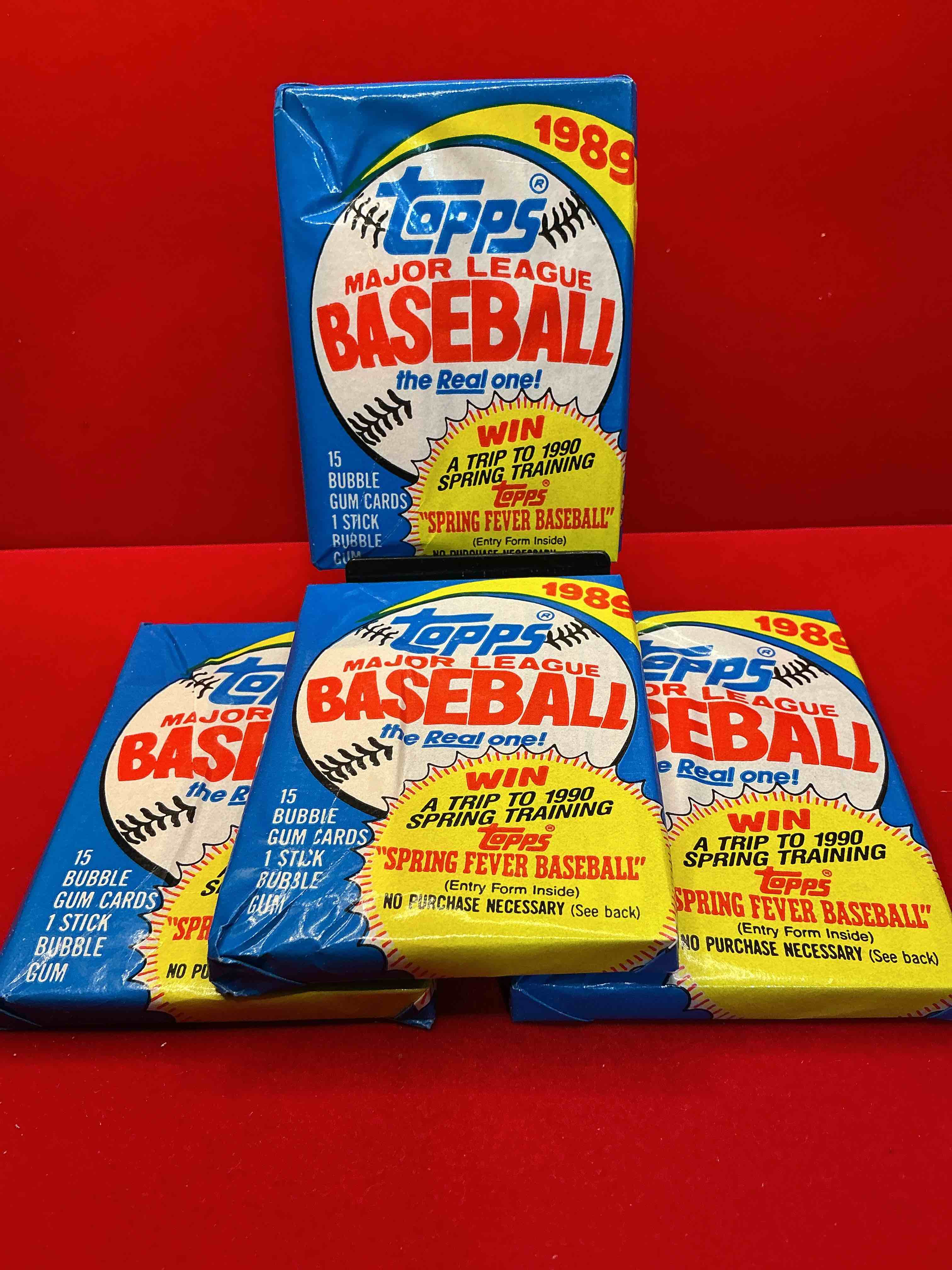 john smoltz & randy johnson rookies!? 1989 topps baseball unopened sports card wax packs! direct from original retail case! search for valuable ken griffey jr. & randy johnson rookie cards as well as valuable bo jackson