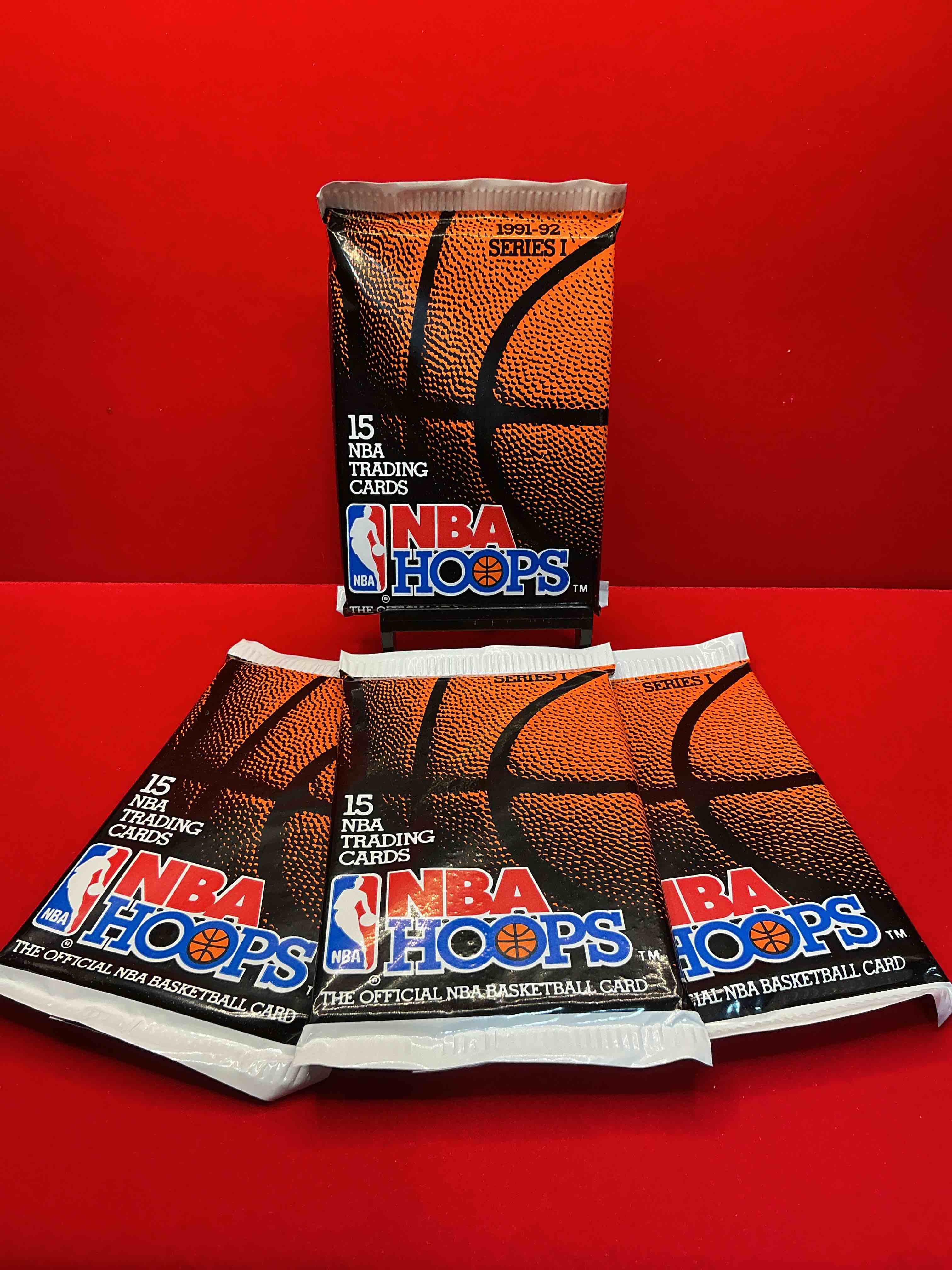 1991-92 nba hoops series i unopened packs direct from original box! these packs have some awesome cards, search for incredible jordan cards! also, the randomly packed team usa cards in random packs!