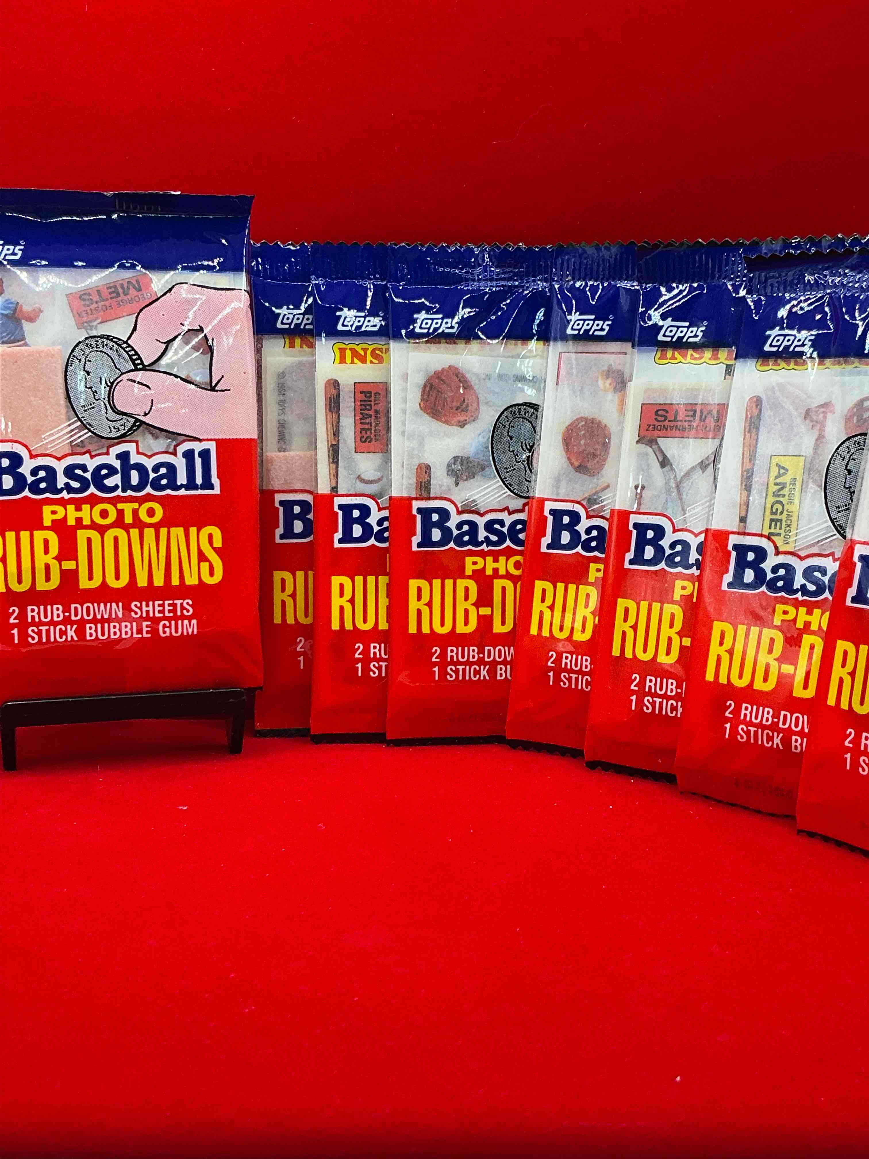 topps 1984 baseball rub downs! super rare mid 80’s baseball packs! super rare & cool!