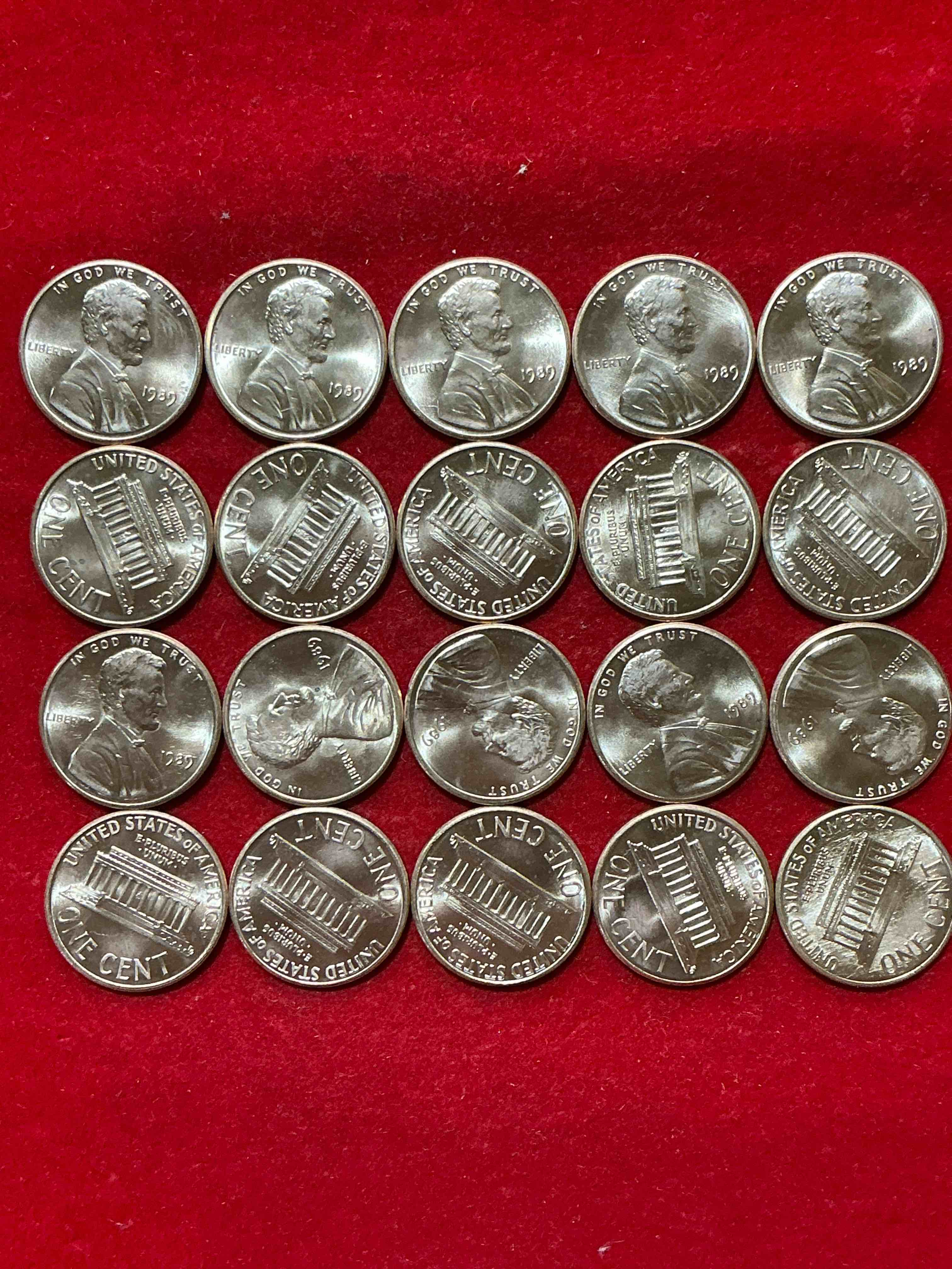 Condition photo showing New/Like New for 1989 brilliant uncirculated world wide web era pennies! 1989 is the year the world wide web was born! own these brilliant unc 1989 pennies, direct from original bank rolls! serious collector items from one of the most consequential years in history!