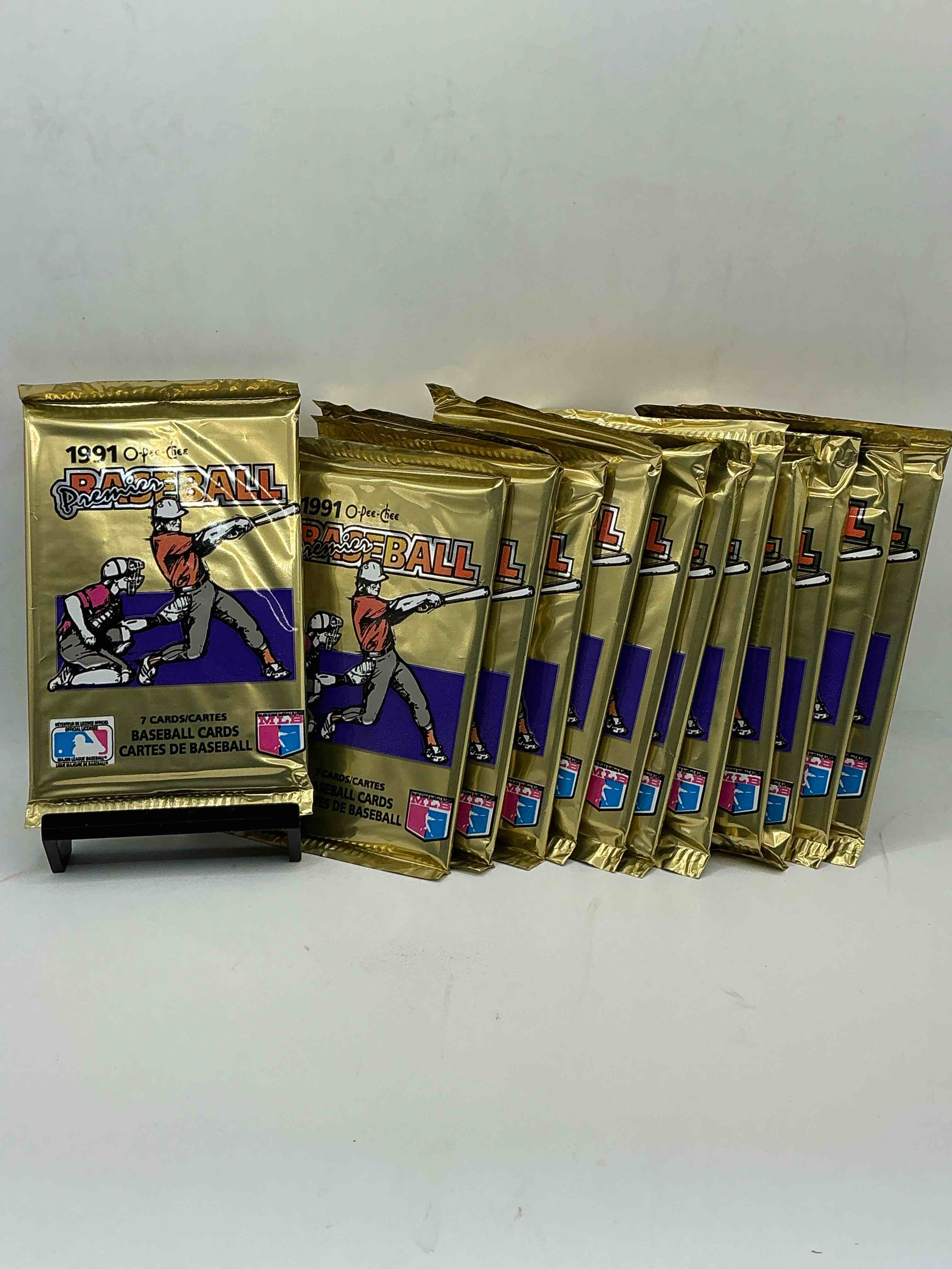 1991 premier baseball o-pee-chee unopened packs, direct from box! rare canadian sports cards with the chance for some great cards inside! baseball extravaganza!
