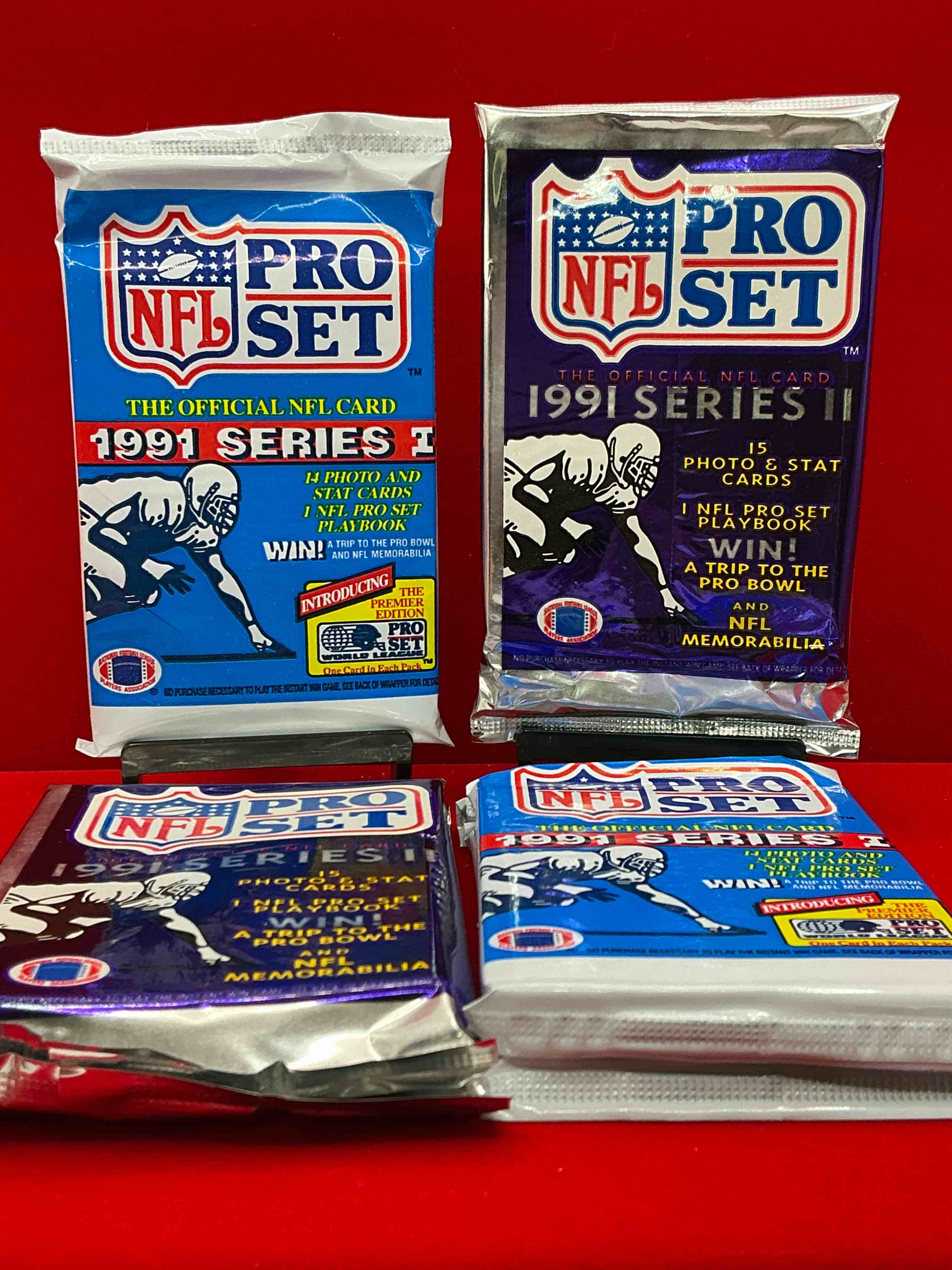 1991 pro set platinum edition series i & ii unopened packs! search for brett favre rookie & bill belichick coach rookie card as well as santa claus card!