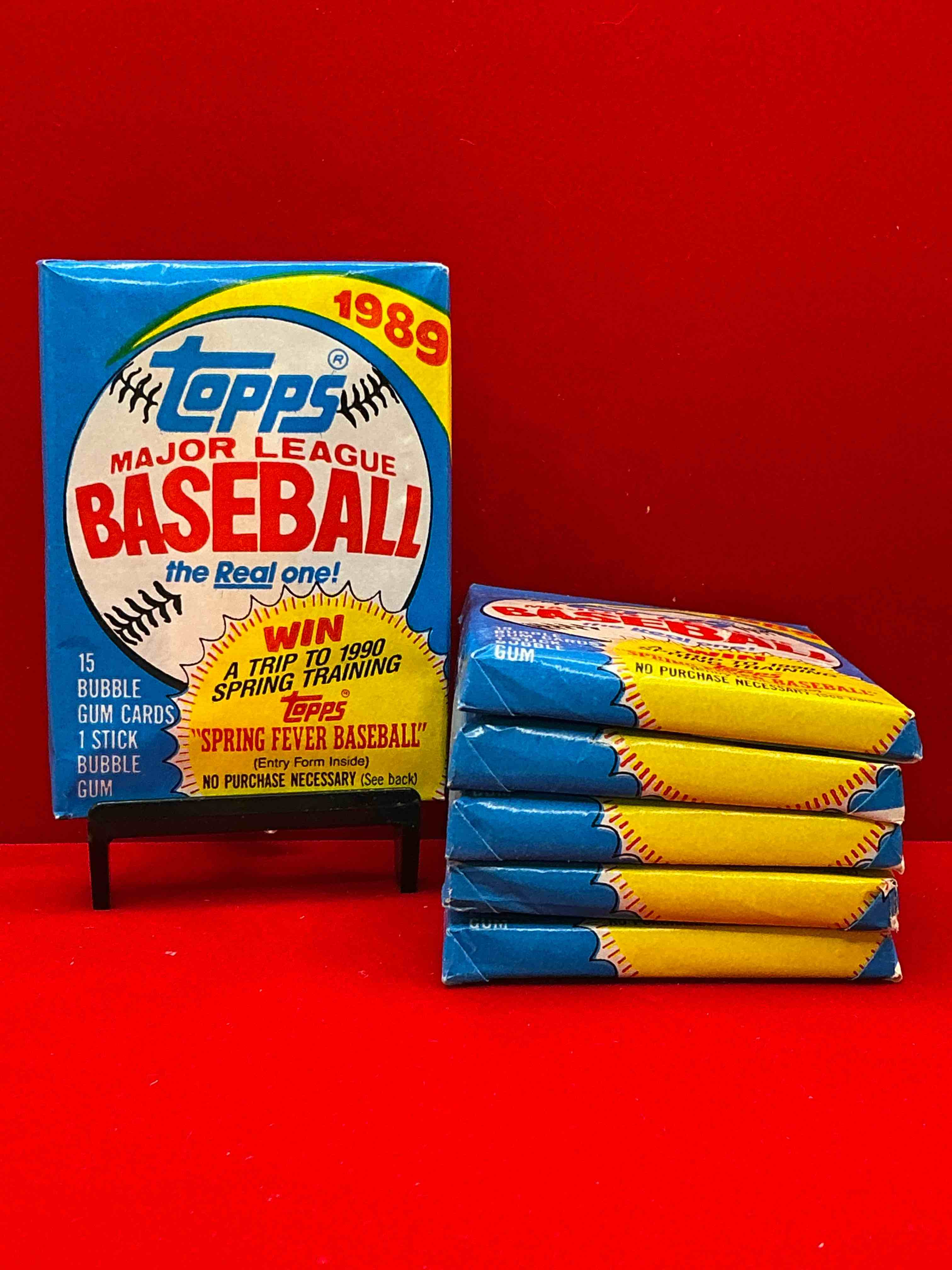 john smoltz & randy johnson rookies!? 1989 topps baseball unopened sports card wax packs! direct from original retail case! search for valuable ken griffey jr. & randy johnson rookie cards as well as valuable bo jackson