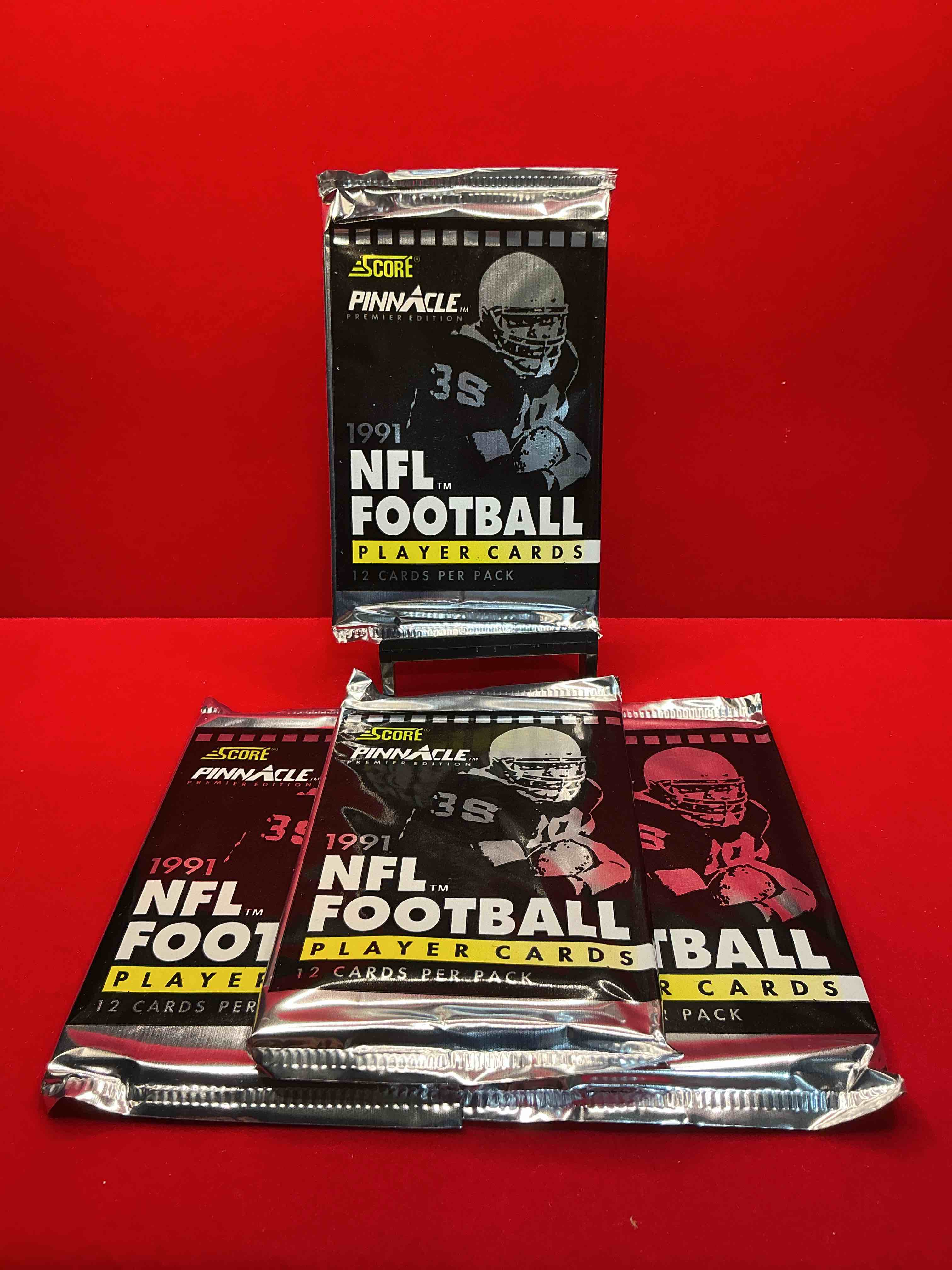 1991 pinnacle premier edition score unopened sports card packs direct from original box! search for valuable emmitt smith cards & other stars!