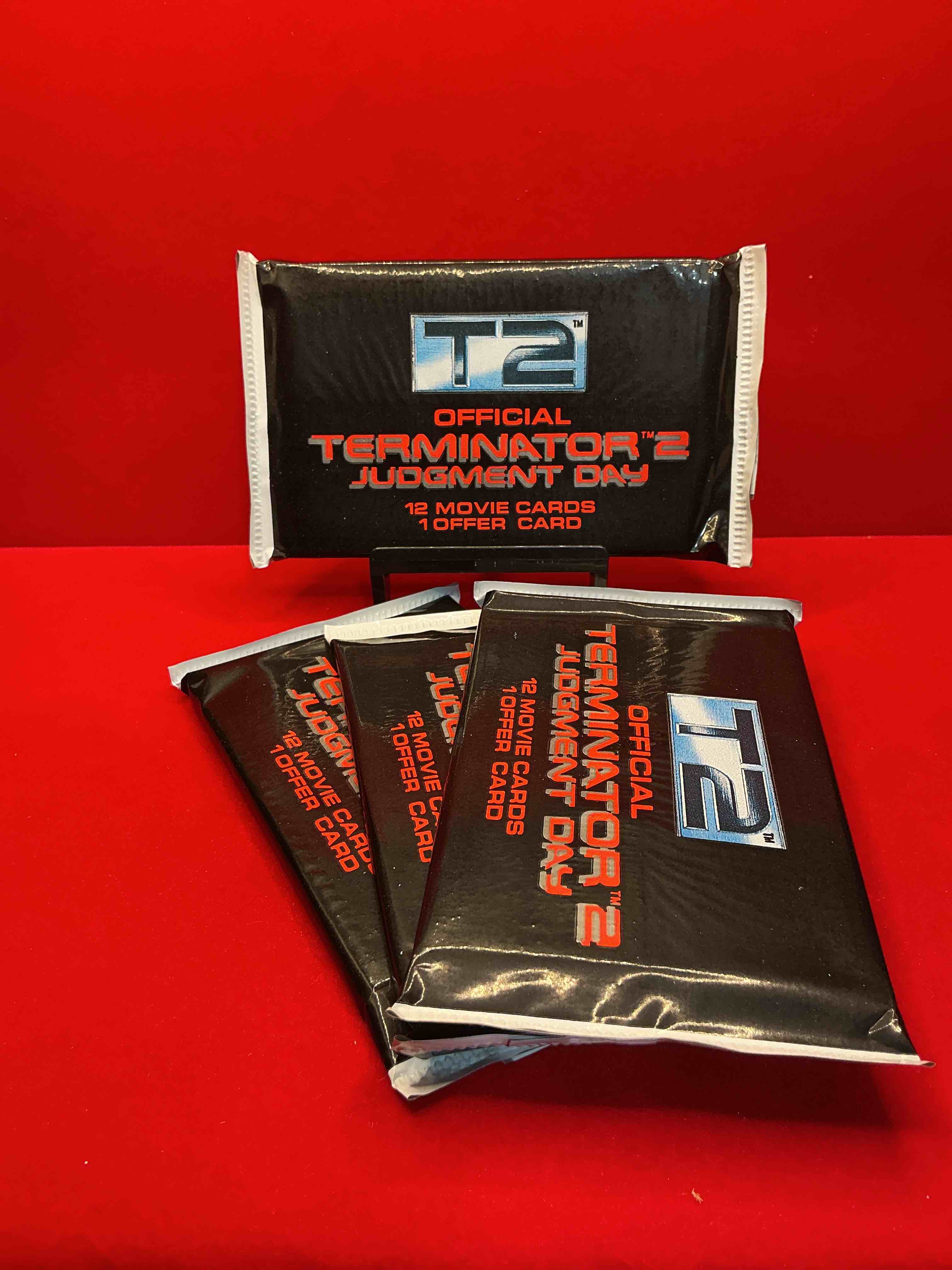 terminator 2 packs! direct from box unopened 1991 terminator 2 movie card packs, 12 cards per pack! pack galore! check out these rare movie cards from 1991!
