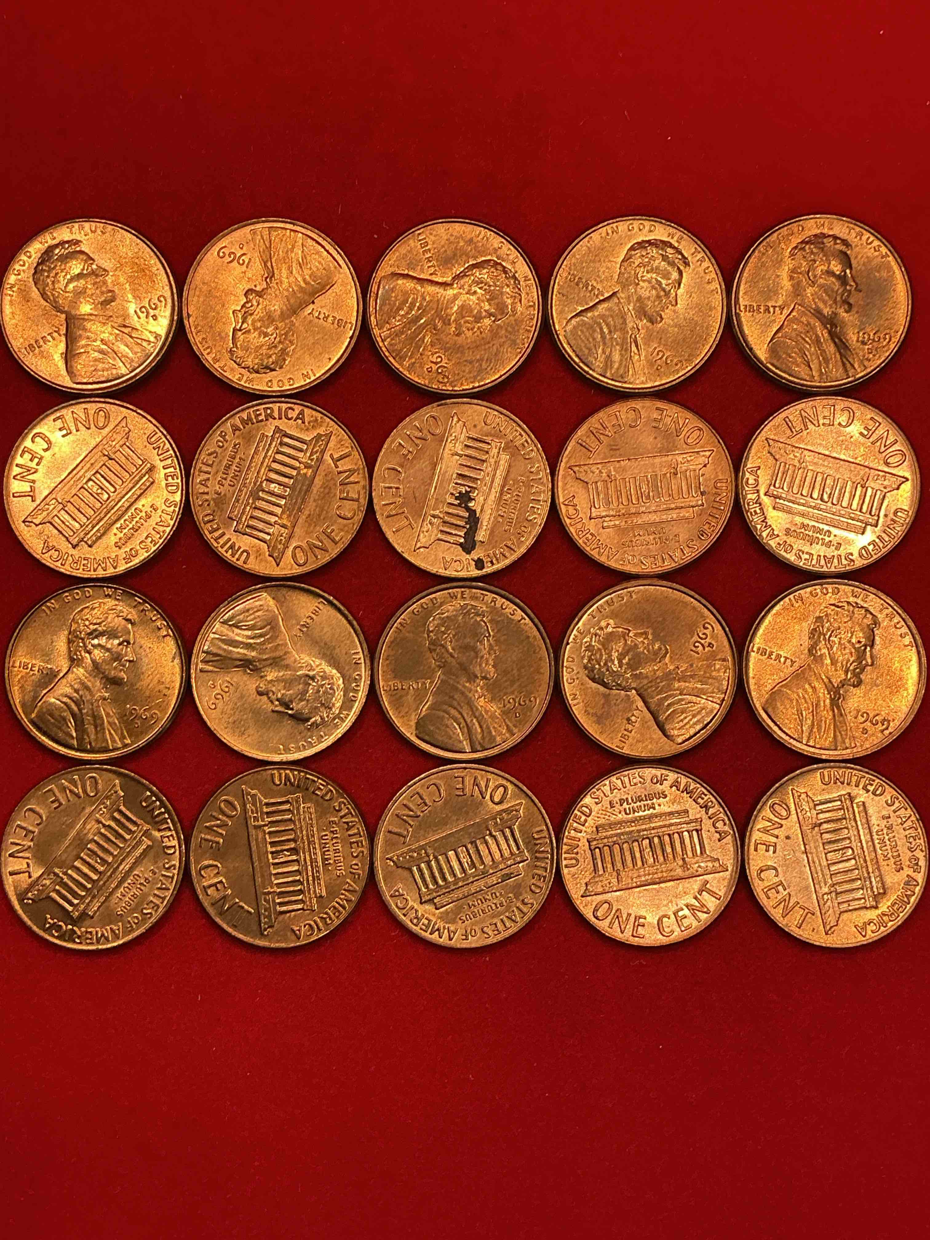 1969 moon landing brilliant uncirculated wheat pennies!  direct from original treasury bank rolls, these pennies haven’t seen daylight since 1969!  on july 20, 1969 the world changed forever when america landed on the moon!  own pieces of this era with these gorgeous brilliant uncirculated wheat pennies!  
