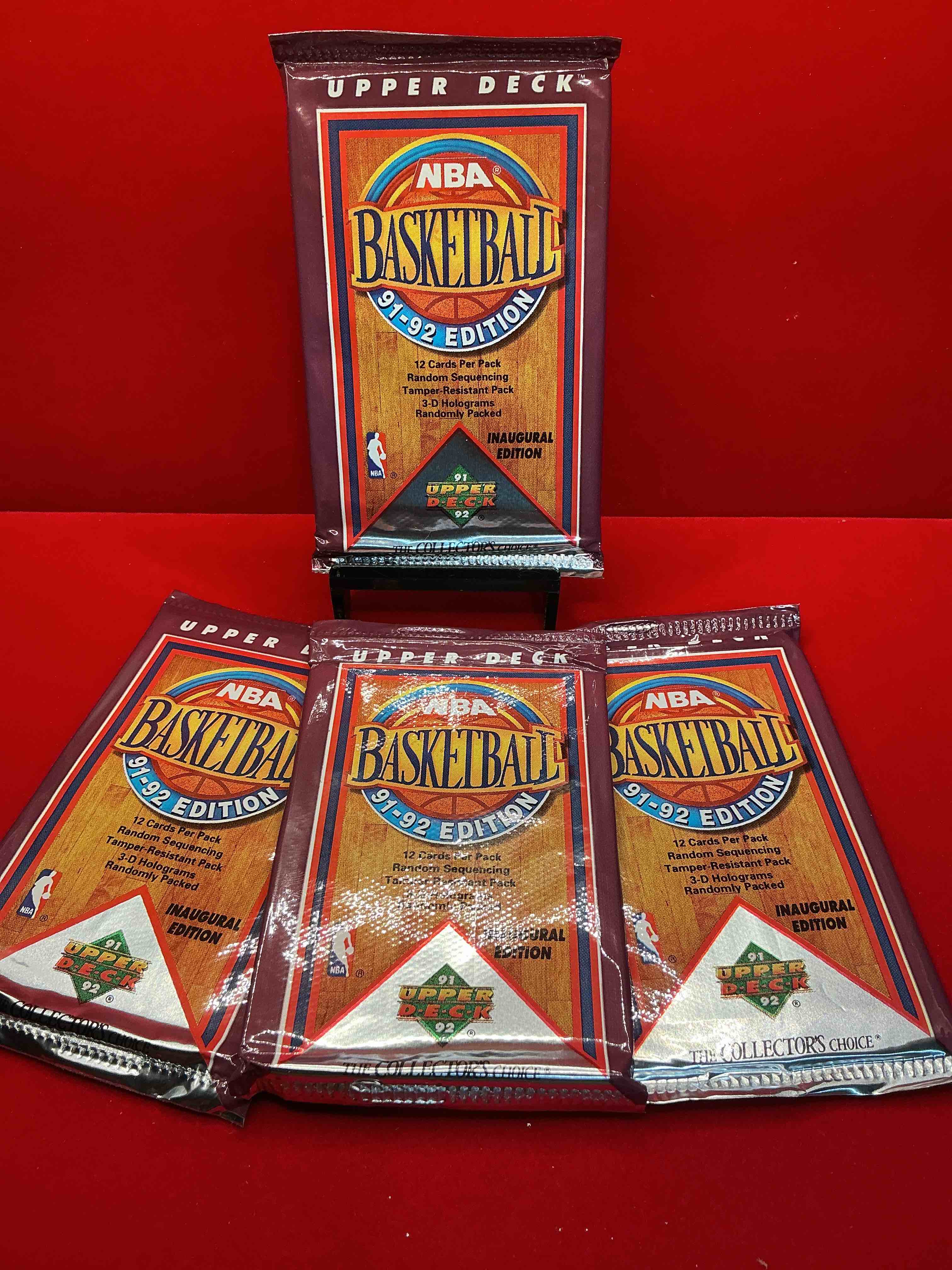 michael jordan?! 1991/92 nba upper deck basketball sealed sports card collectible pack, direct from original retail case! search for valuable michael jordan #44, magic vs. jordan card #34 & so many other cool cards! hard to find & drying up!