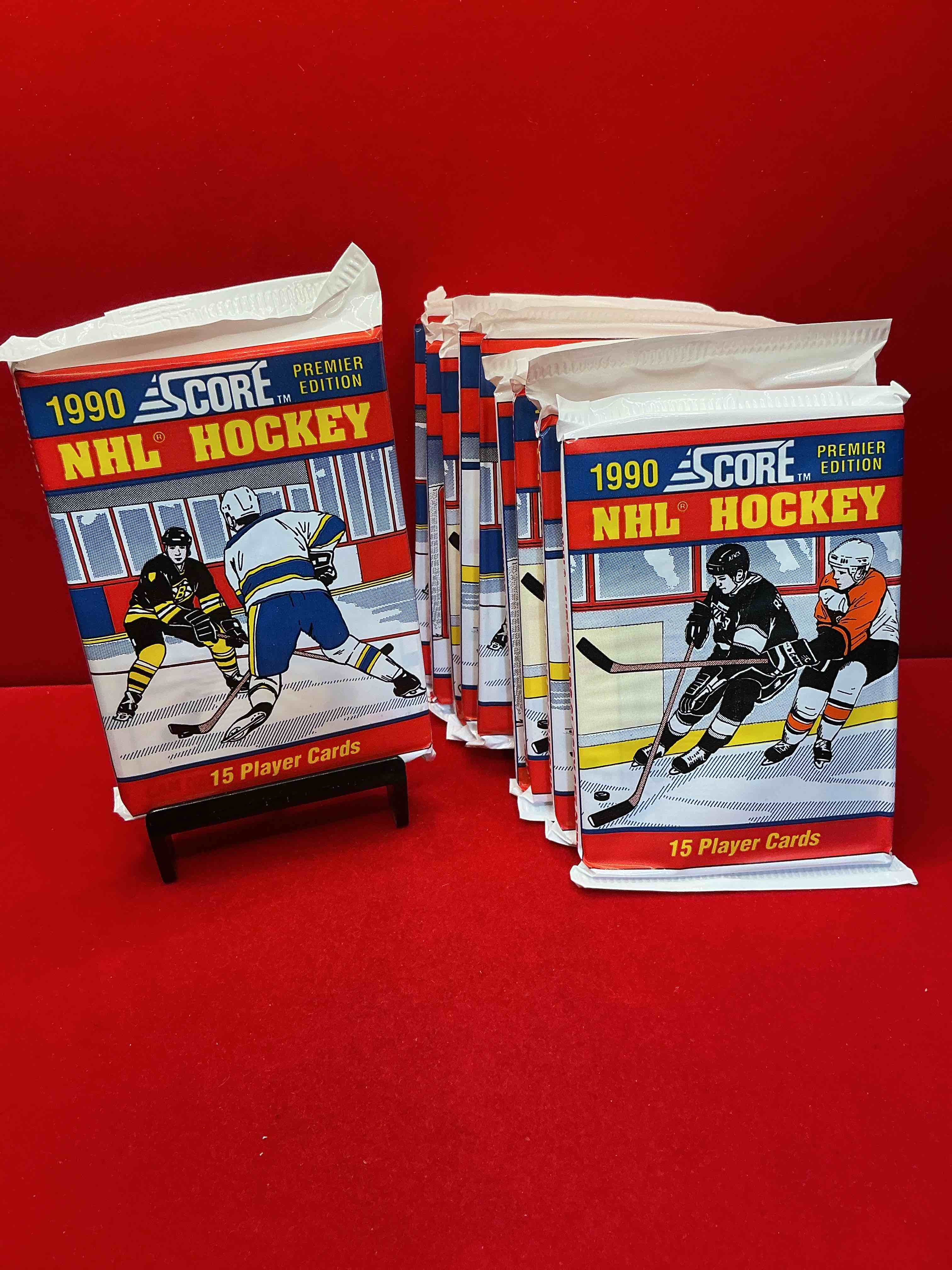 beautiful & rare! wayne gretzky!? 1990 score hockey unopened packs! look for key rookies & wayne gretzky cards in these amazing packs! straight from box & rare!