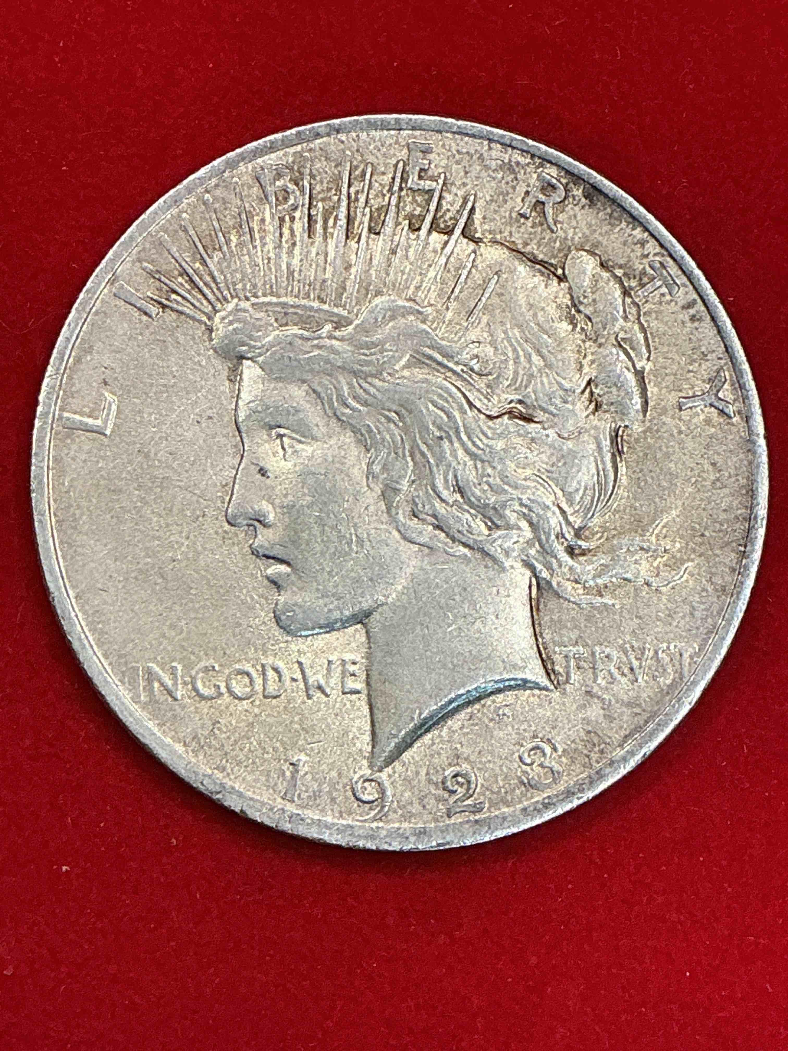silver peace dollar! one dollar coin from 1923! these one ounce coins are 90% silver & super rare! liberty peace dollars are highly coveted by collectors for their value & beautiful design. add a one ounce liberty peace dollar at 90% silver to your collection! super rare!