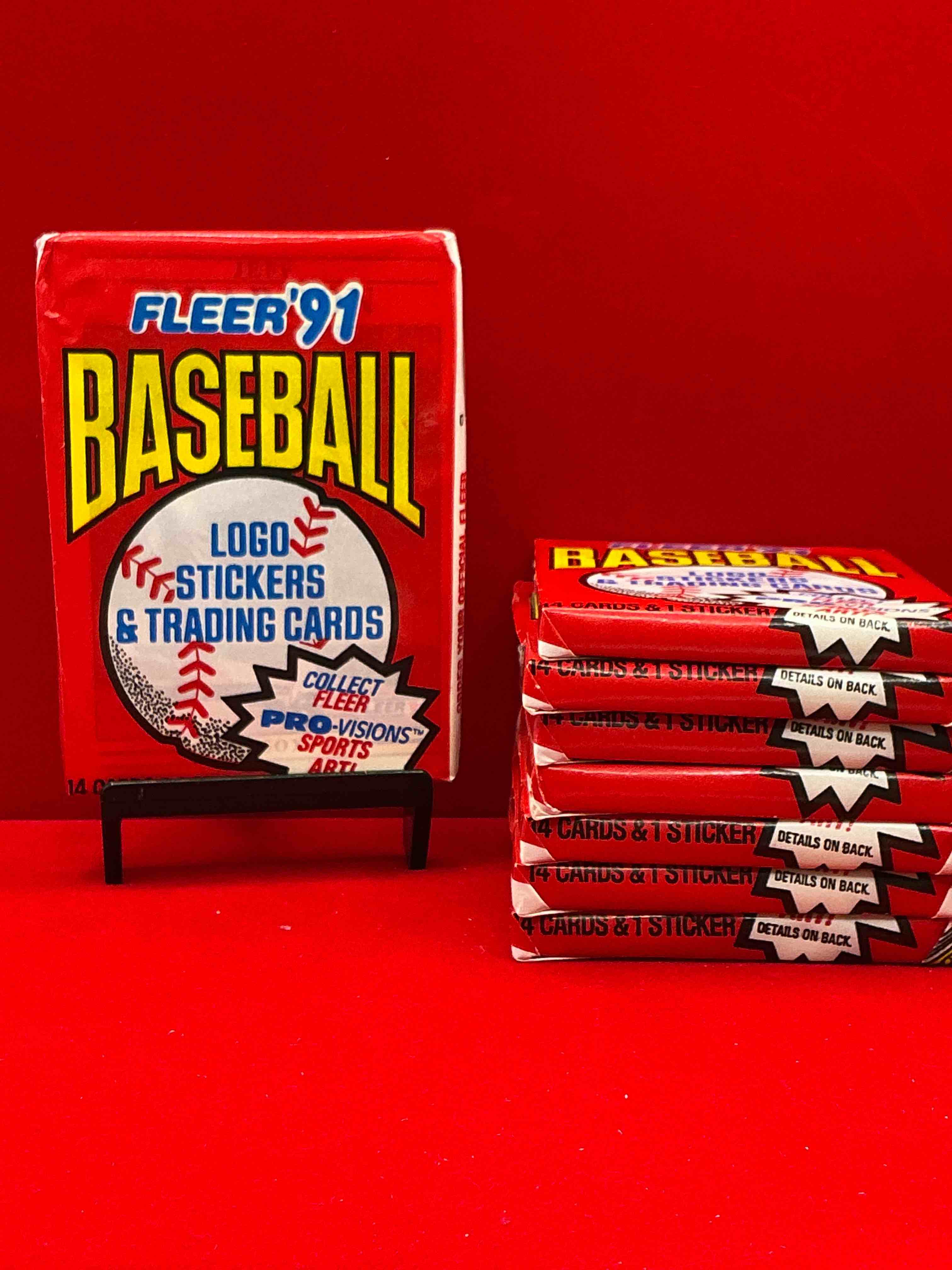 1991 fleer baseball unopened wax pack, direct from original sealed retail case search for griffey jr. & barry bonds "generation stars" combo card #710 (psa 10 value $200), nolan ryan, don mattingly & so much more!