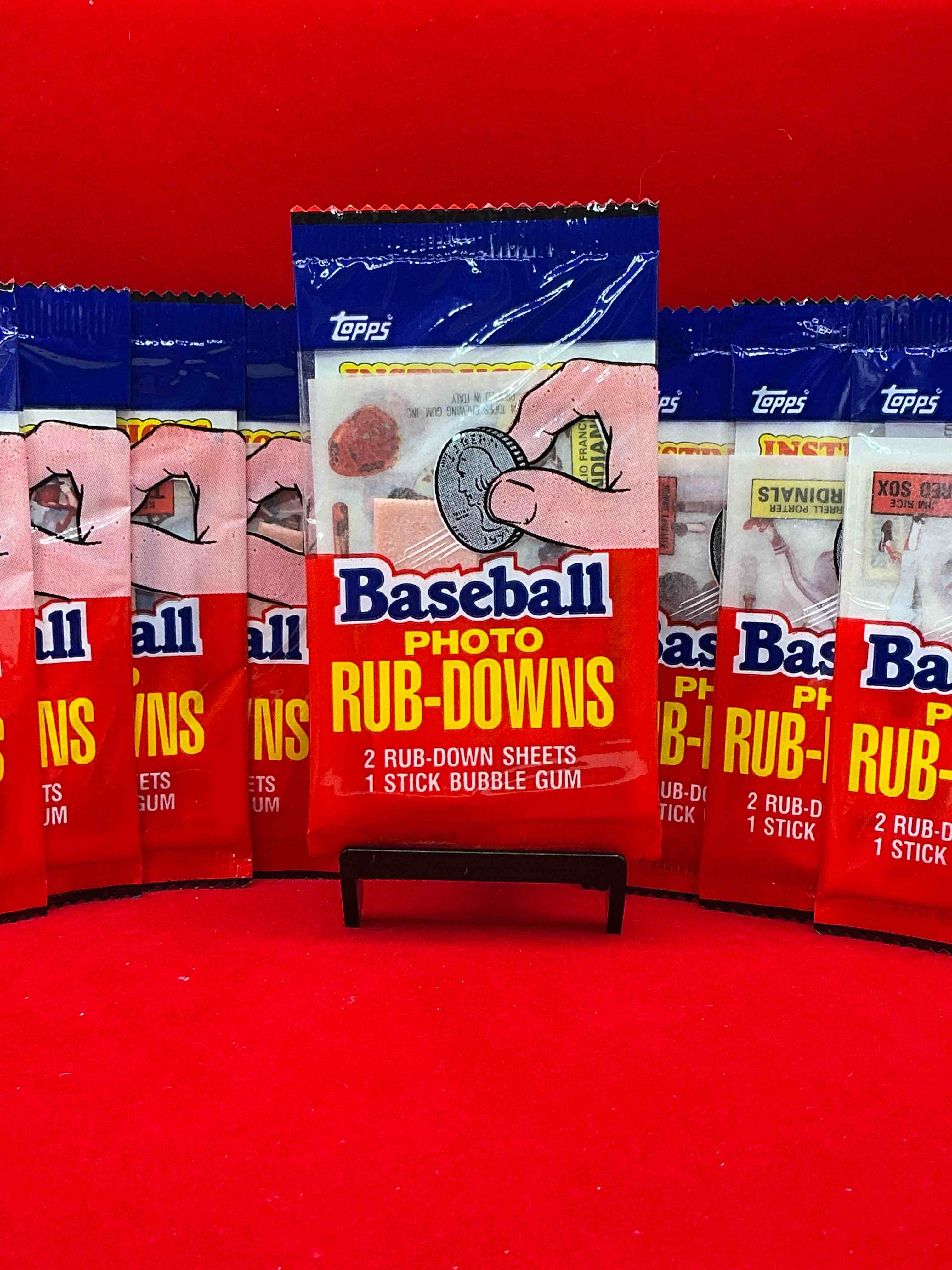 topps 1984 baseball rub downs! super rare mid 80’s baseball packs! super rare & cool!